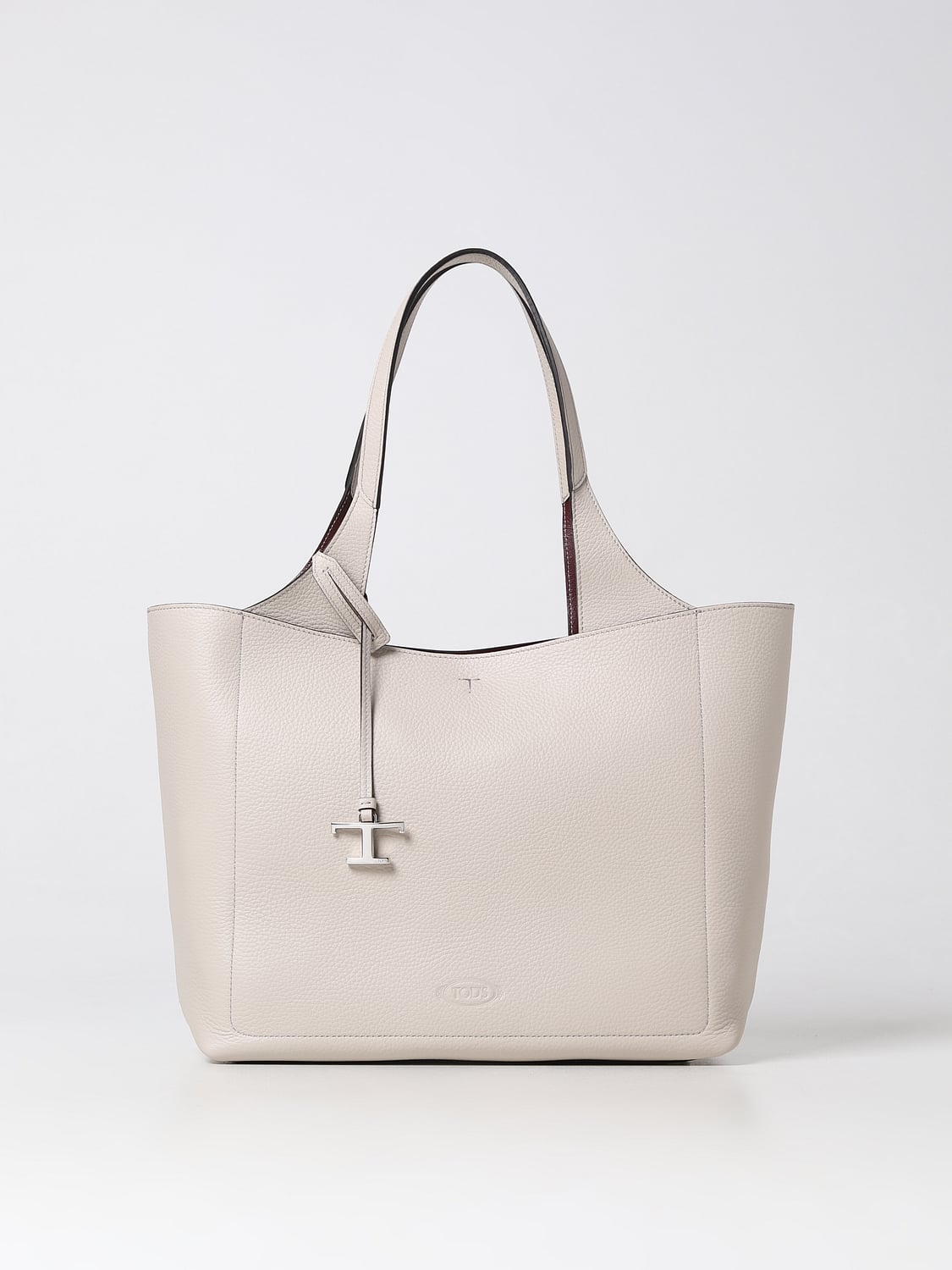TOD'S BORSA TOTE: Borsa Tod's in pelle a grana, Perla - Img 1