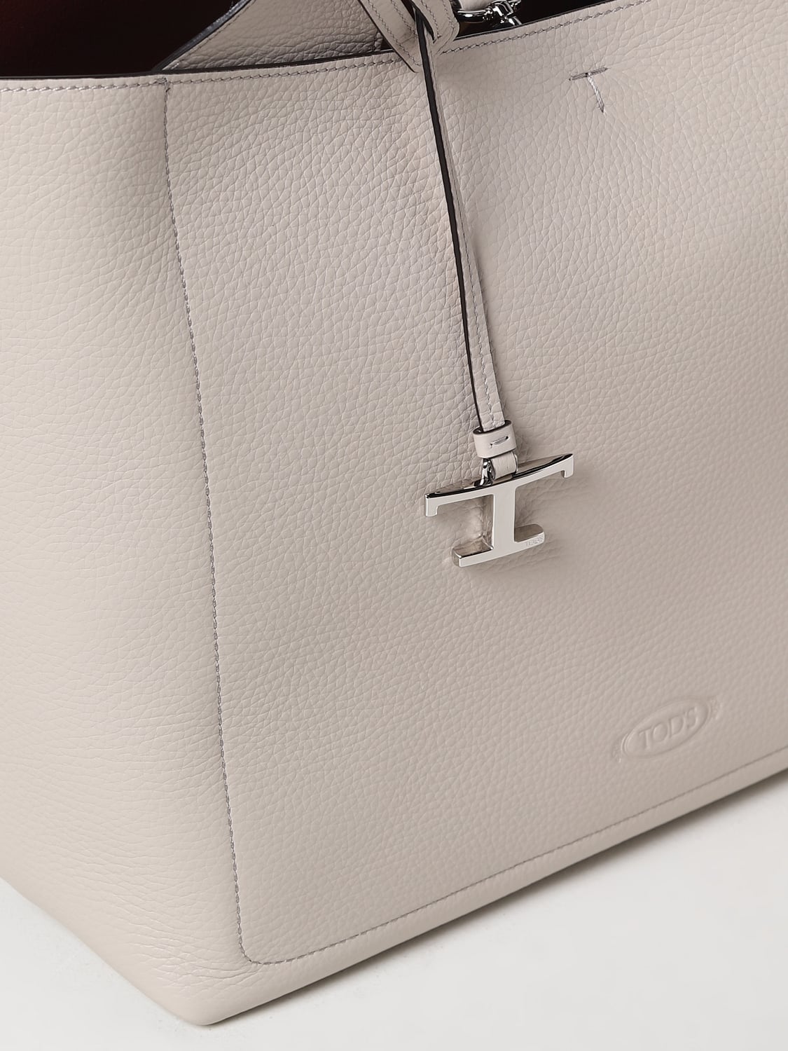 TOD'S BORSA TOTE: Borsa Tod's in pelle a grana, Perla - Img 3