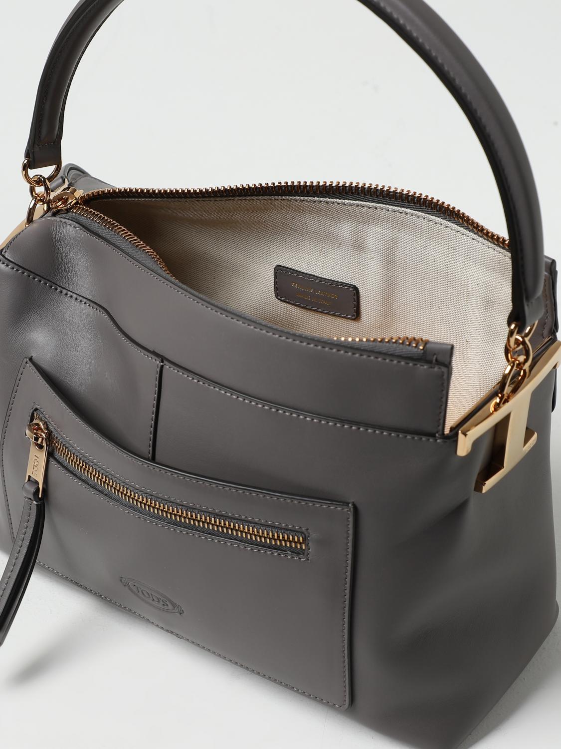 TOD'S BORSA A SPALLA: Borsa Tod's in pelle, Grigio - Img 4