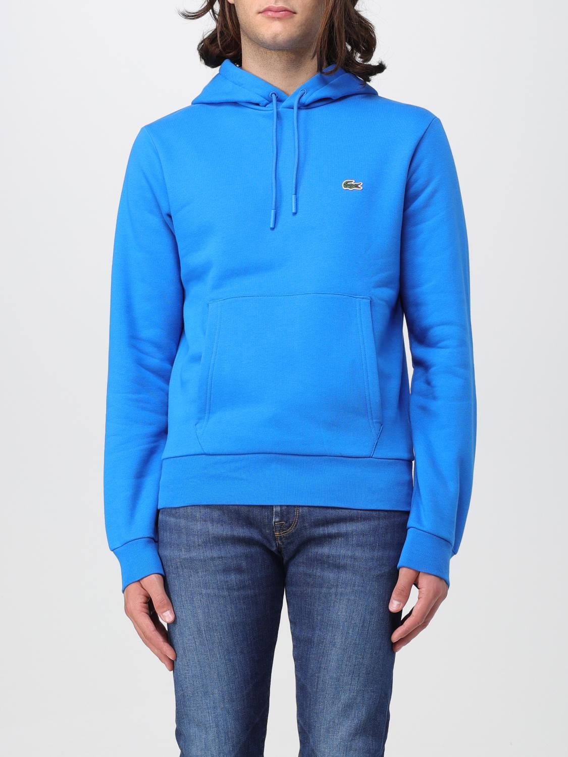 LACOSTE FELPA: Felpa Lacoste in cotone organico con patch, Blue - Img 1