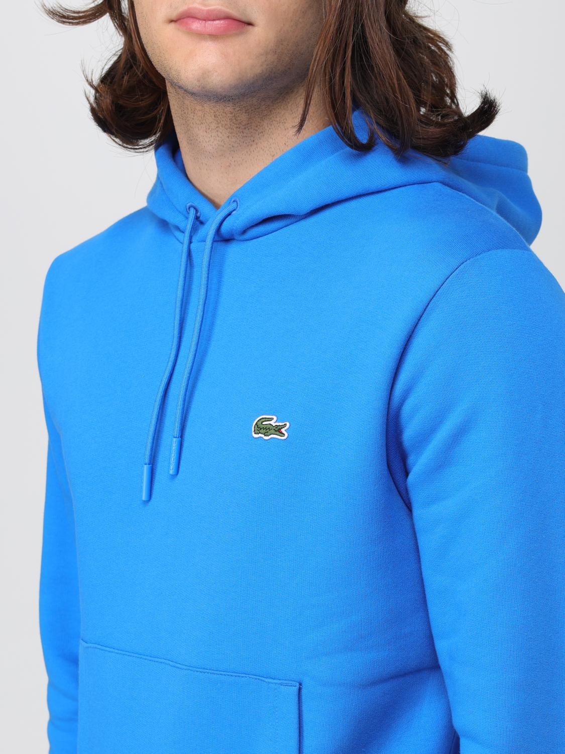 LACOSTE FELPA: Felpa Lacoste in cotone organico con patch, Blue - Img 3