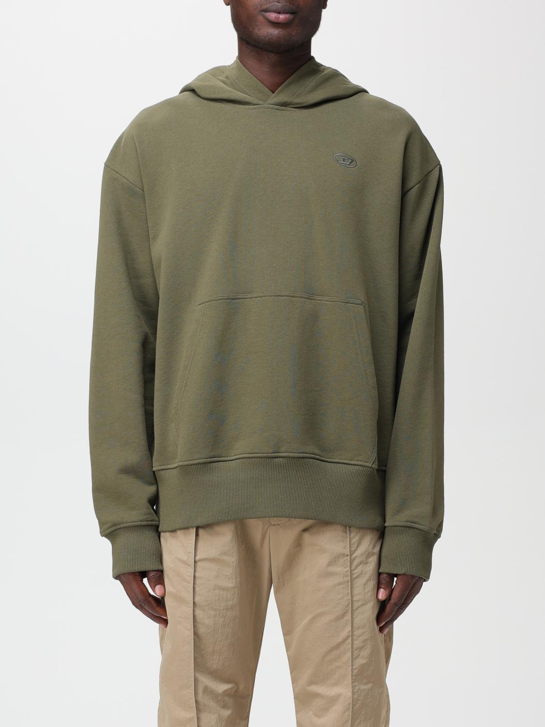 DIESEL SWEATSHIRT: Diesel cotton sweatshirt, Olive - Img 1