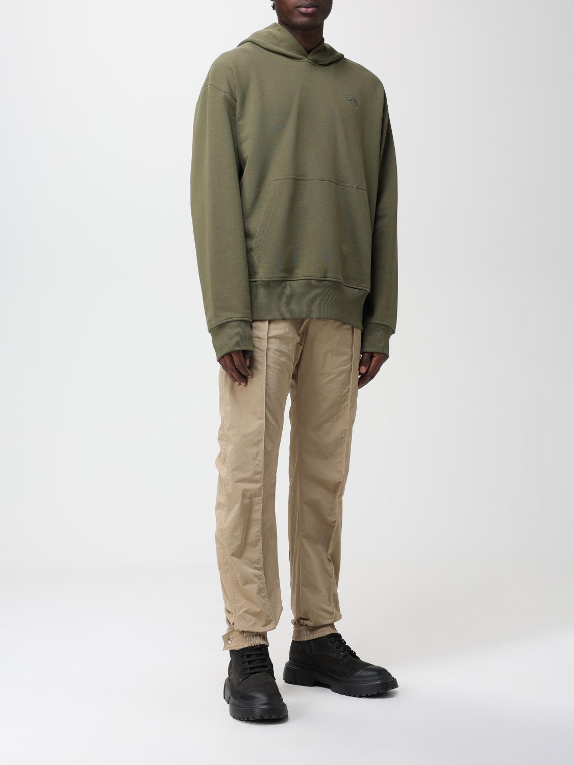 DIESEL SWEATSHIRT: Diesel cotton sweatshirt, Olive - Img 2