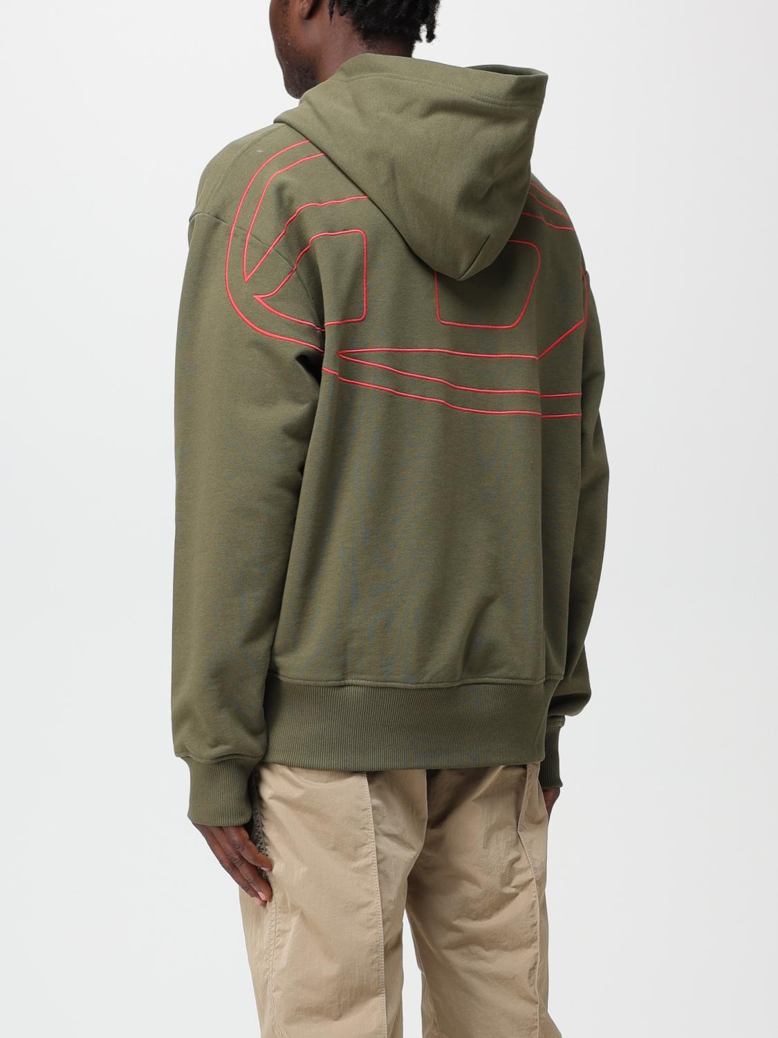 DIESEL SWEATSHIRT: Diesel cotton sweatshirt, Olive - Img 3