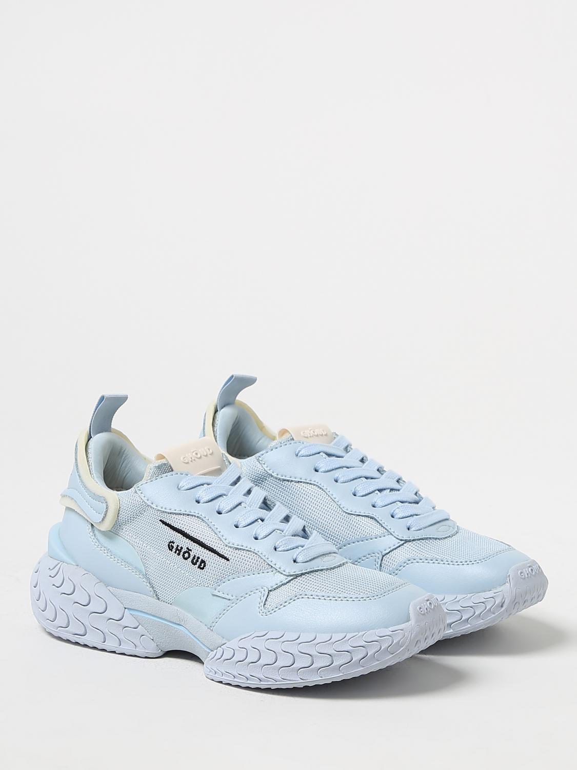 GHOUD SNEAKERS: Sneakers Tyre Ghoud in pelle e mesh, Cielo - Img 2