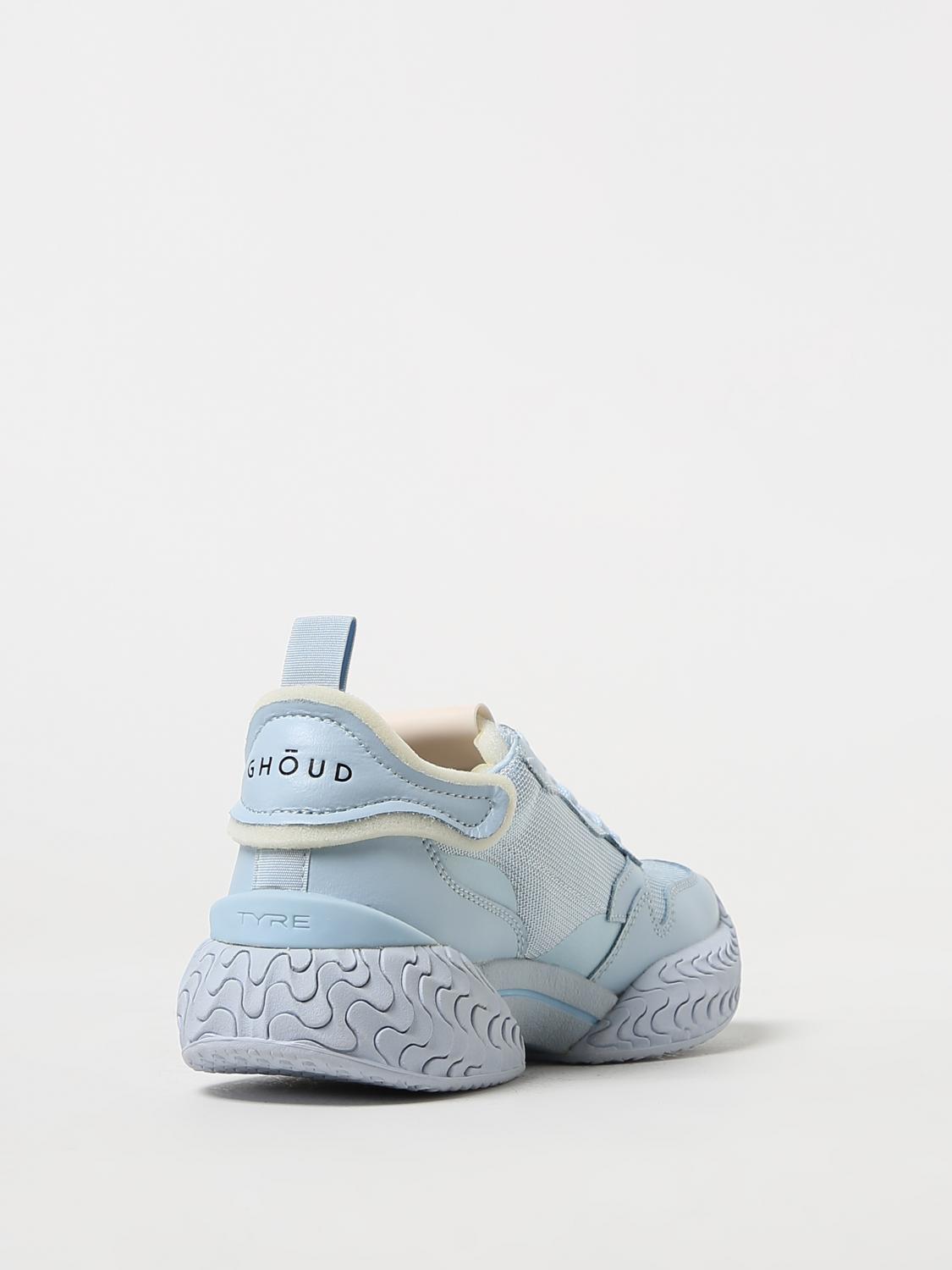 GHOUD SNEAKERS: Sneakers Tyre Ghoud in pelle e mesh, Cielo - Img 3