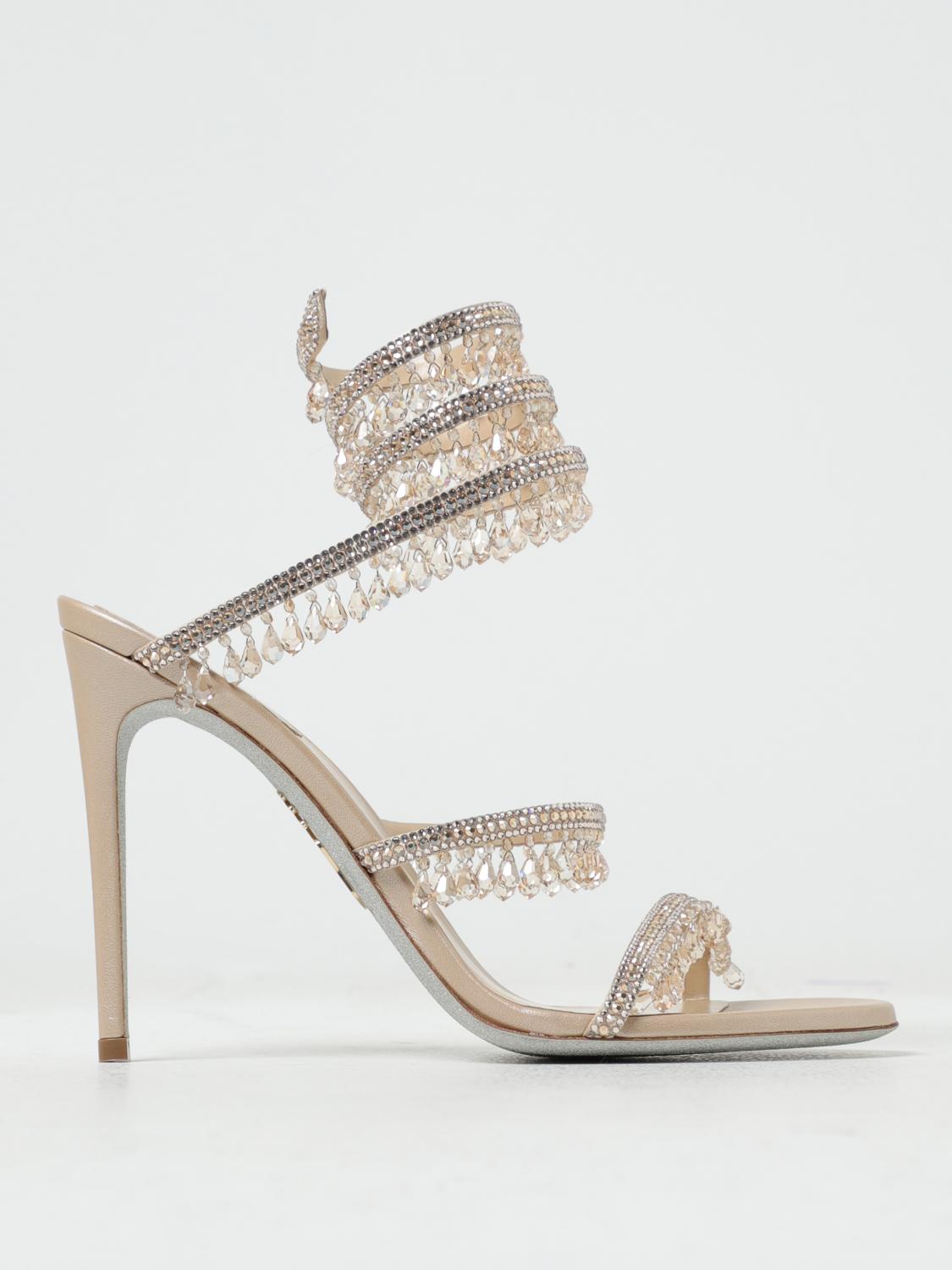 RENE CAOVILLA: Chaussures femme Champagne Sandales À Talons