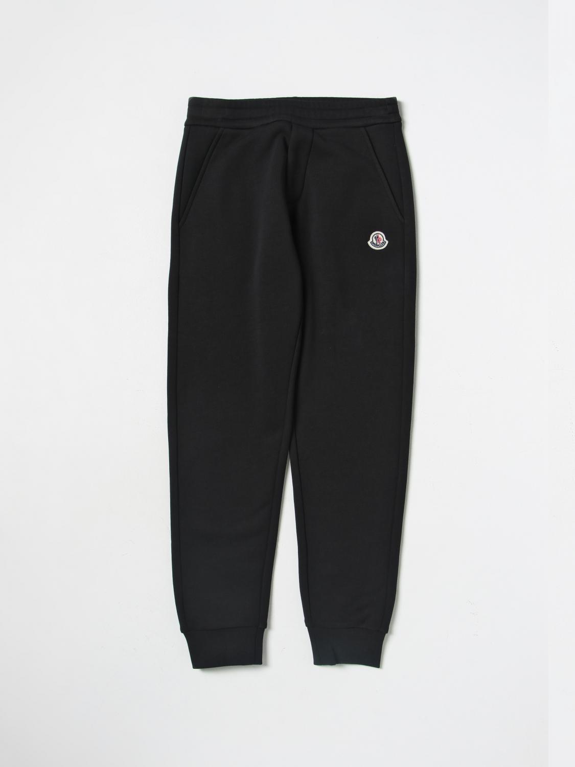 Moncler pants in cotton with logo - Black | 8H00006899PS | GIGLIO.COM