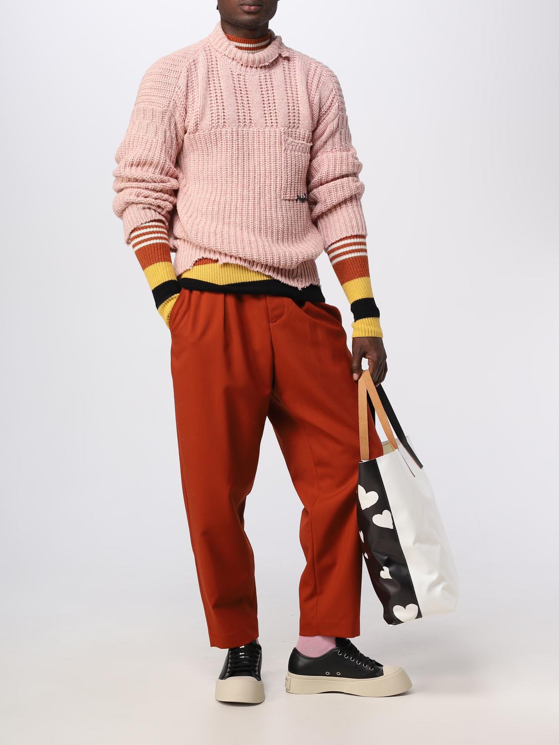 MARNI MAGLIA: Marni sweater in used effect wool, Pink - Img 2