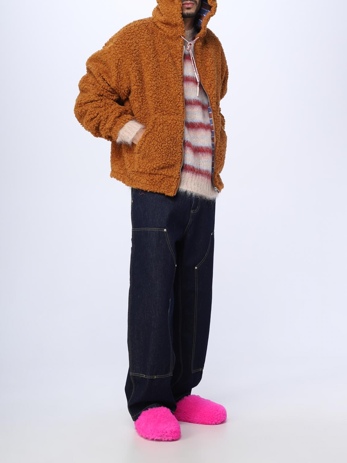 MARNI: teddy jacket in wool blend - Ocher | Marni jacket