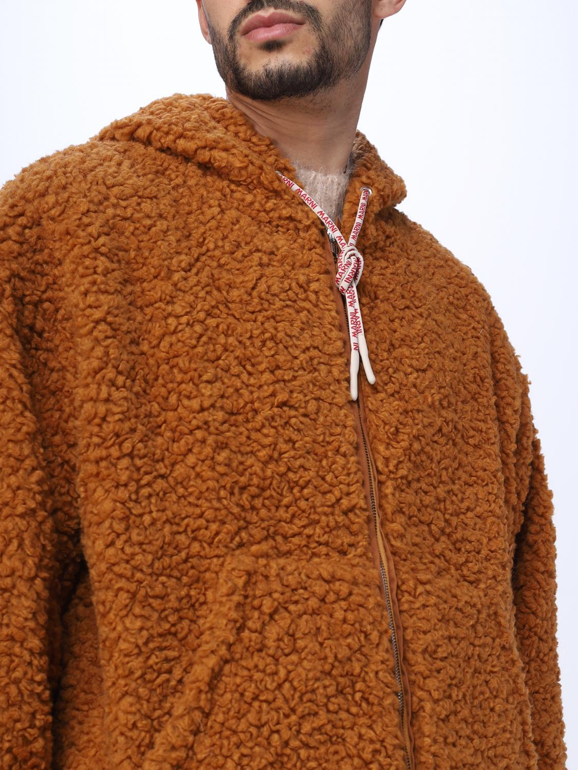 MARNI: teddy jacket in wool blend - Ocher | Marni jacket