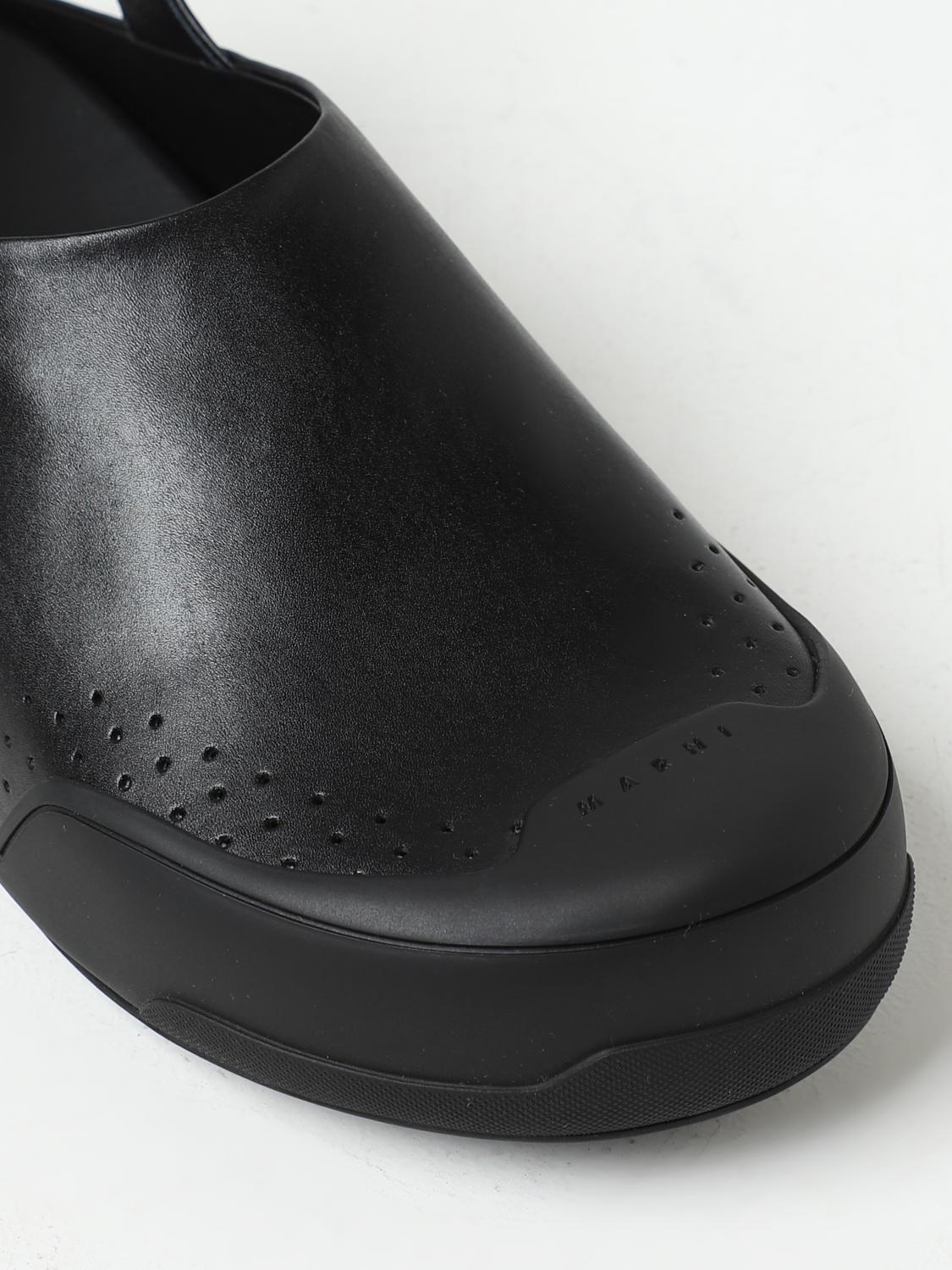 MARNI: sabots in nappa with logo - Black | Marni sandals