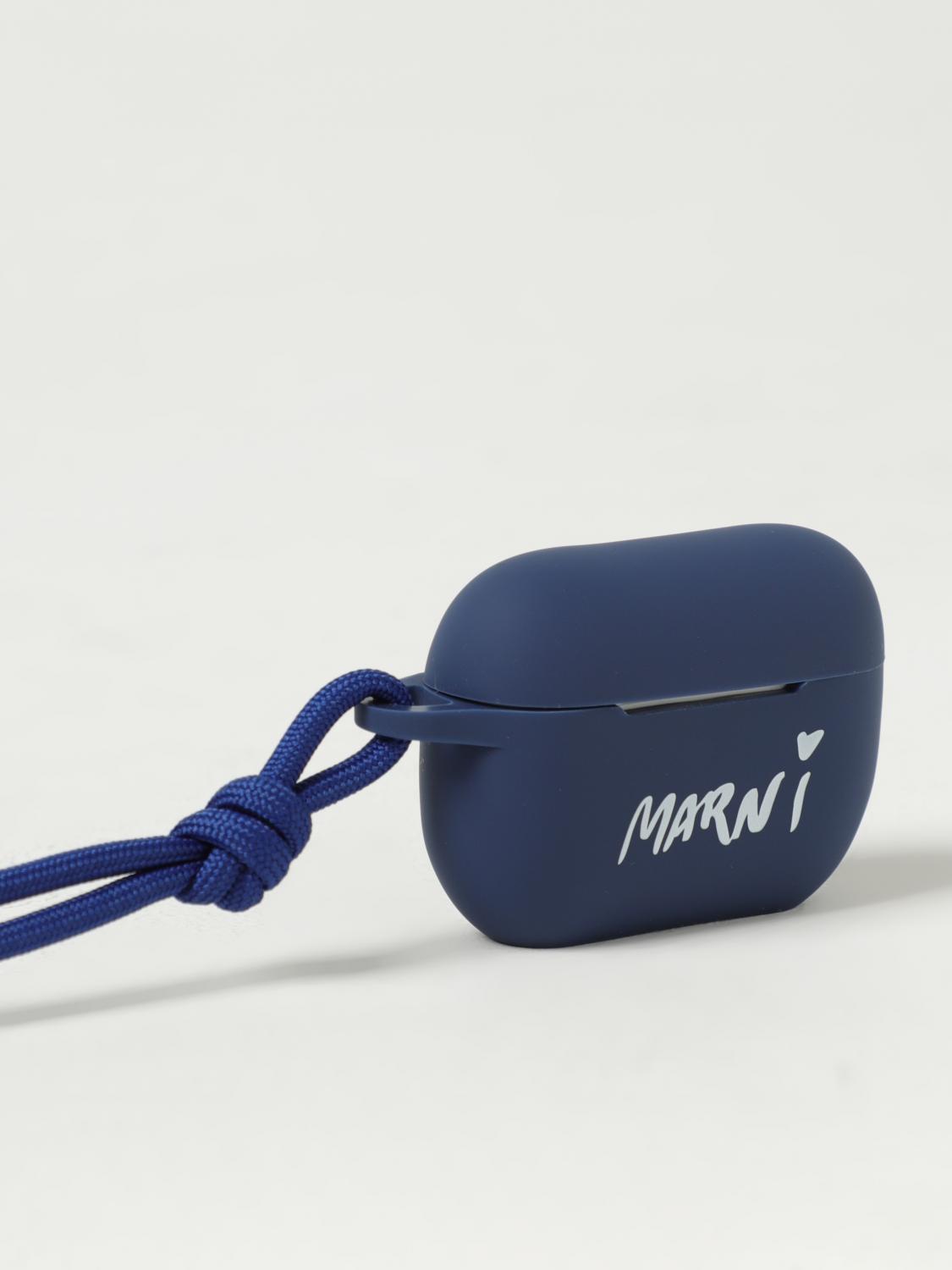 MARNI ACCESSORI TECH: Porta AirPods Marni in silicone con logo, Blue - Img 2