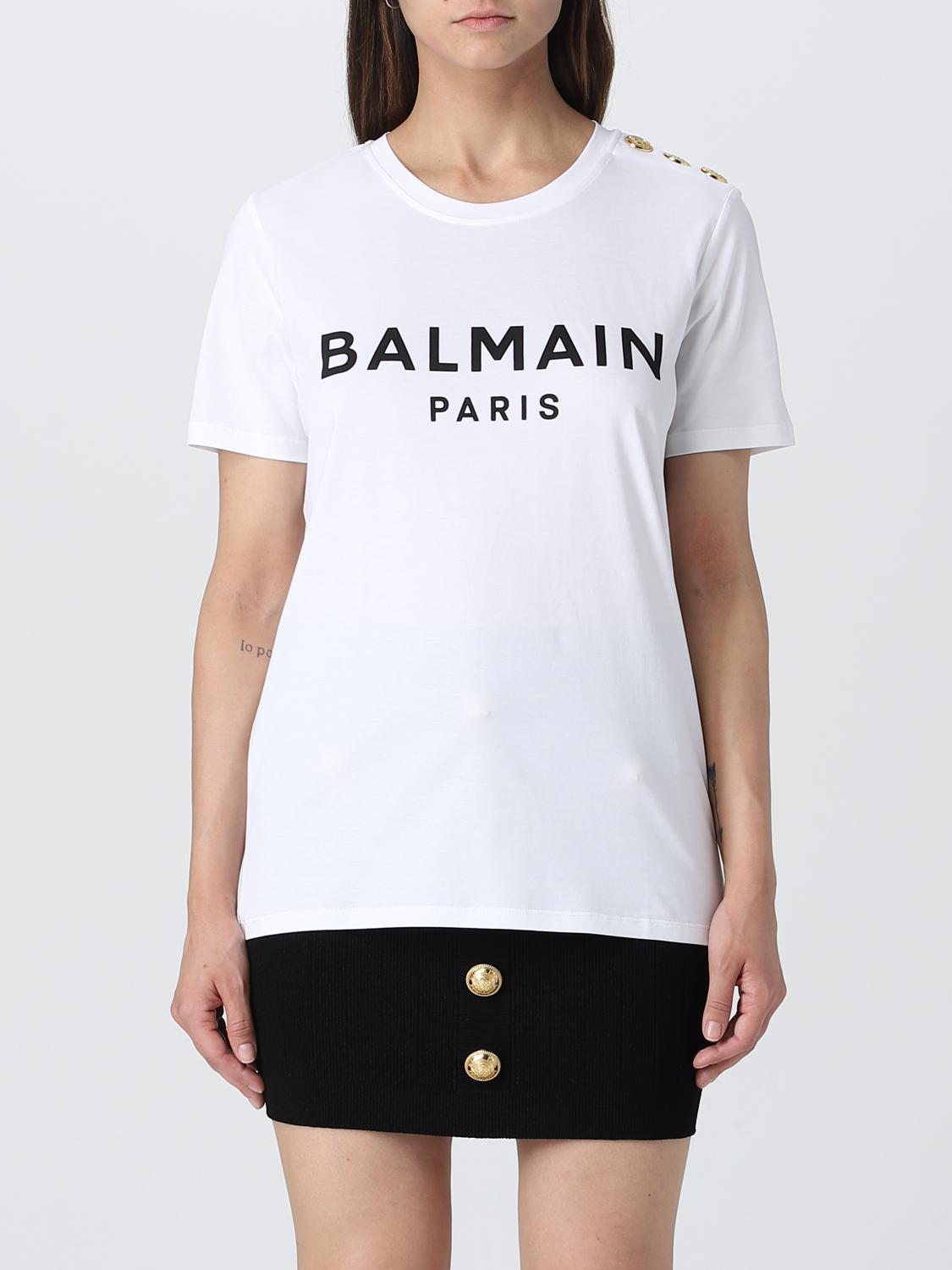 BALMAIN 티셔츠: 티셔츠 여성 Balmain, 화이트 - Img 1