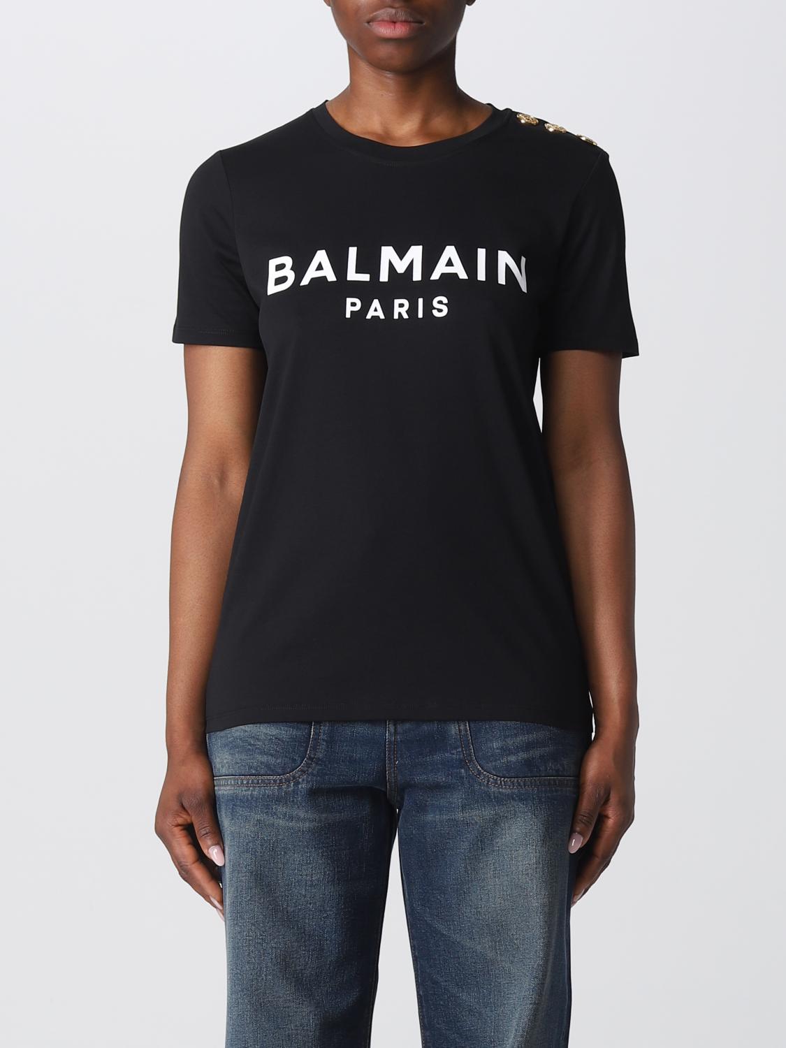 BALMAIN T-SHIRTS: T-shirt Balmain in jersey di cotone, Nero - Img 1