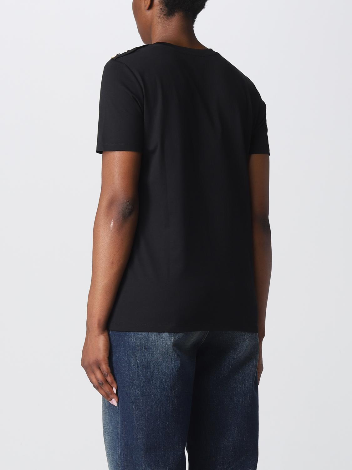 BALMAIN T-SHIRTS: T-shirt Balmain in jersey di cotone, Nero - Img 3