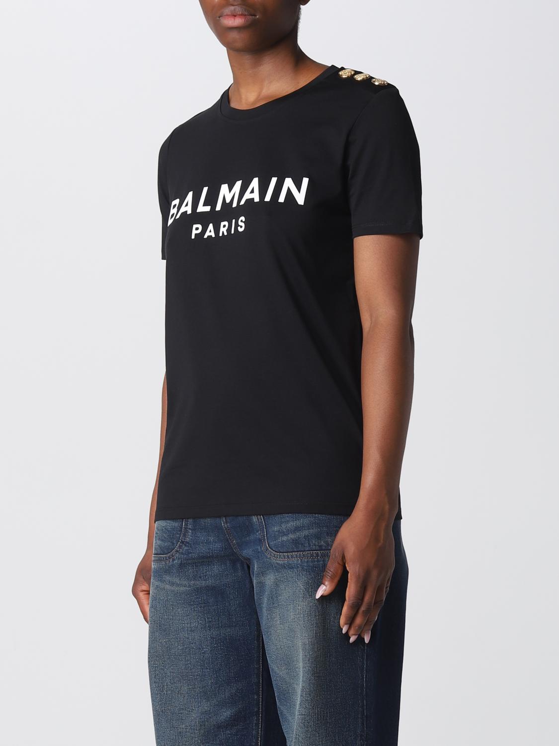 BALMAIN T-SHIRTS: T-shirt Balmain in jersey di cotone, Nero - Img 4