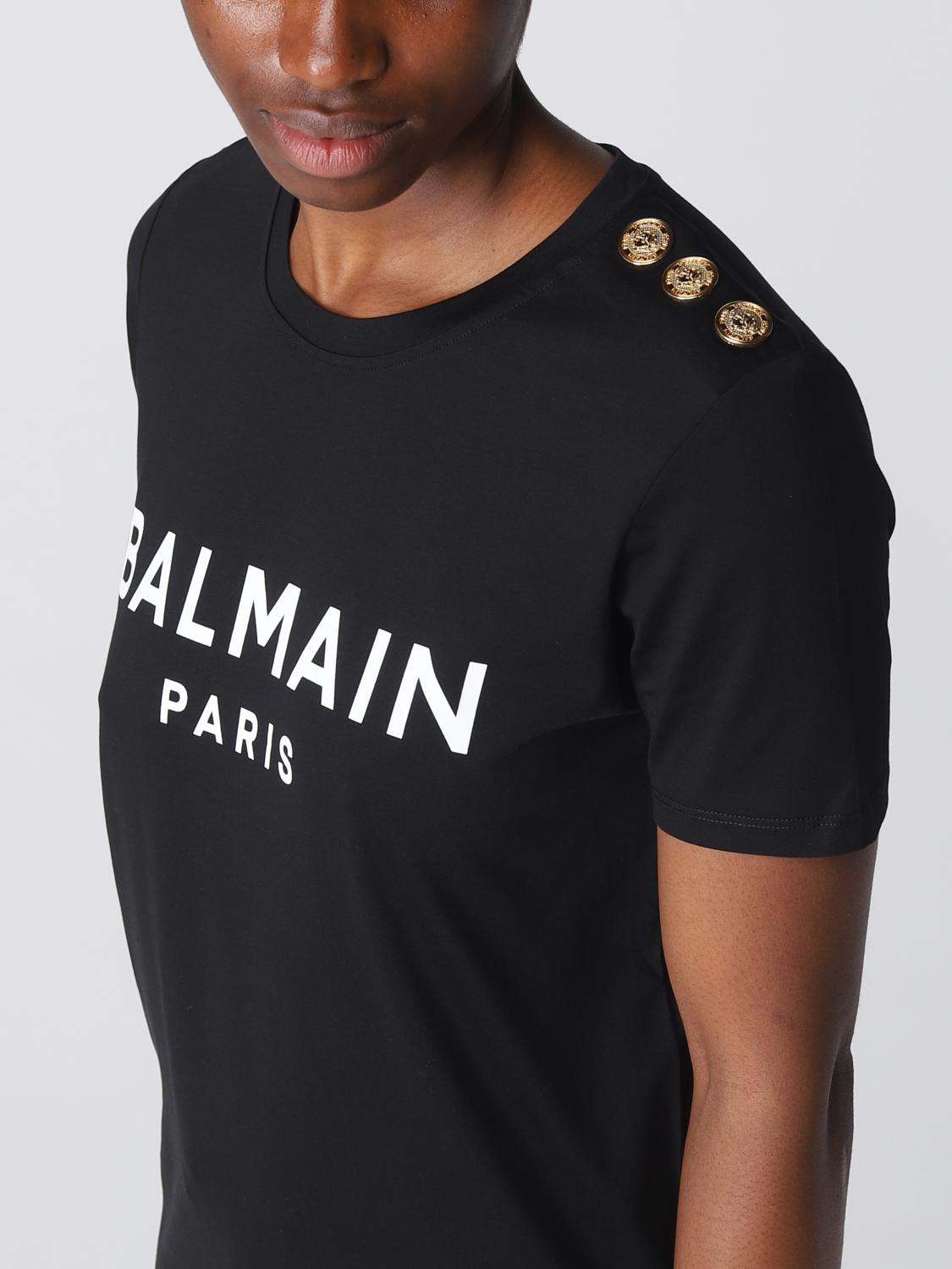 BALMAIN T-SHIRTS: T-shirt Balmain in jersey di cotone, Nero - Img 5