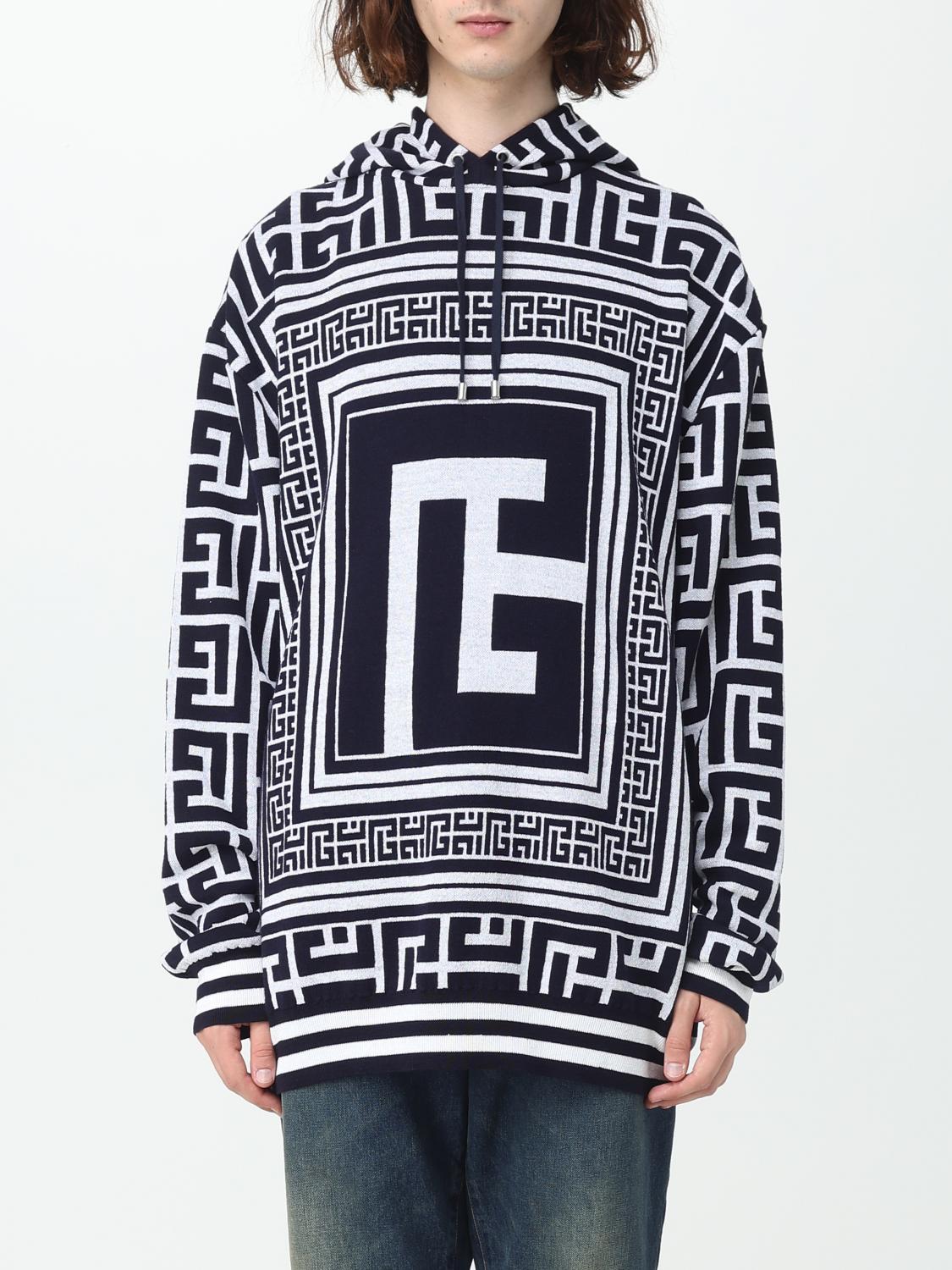 BALMAIN SUDADERA: Sudadera hombre Balmain, Azul Oscuro - Img 1
