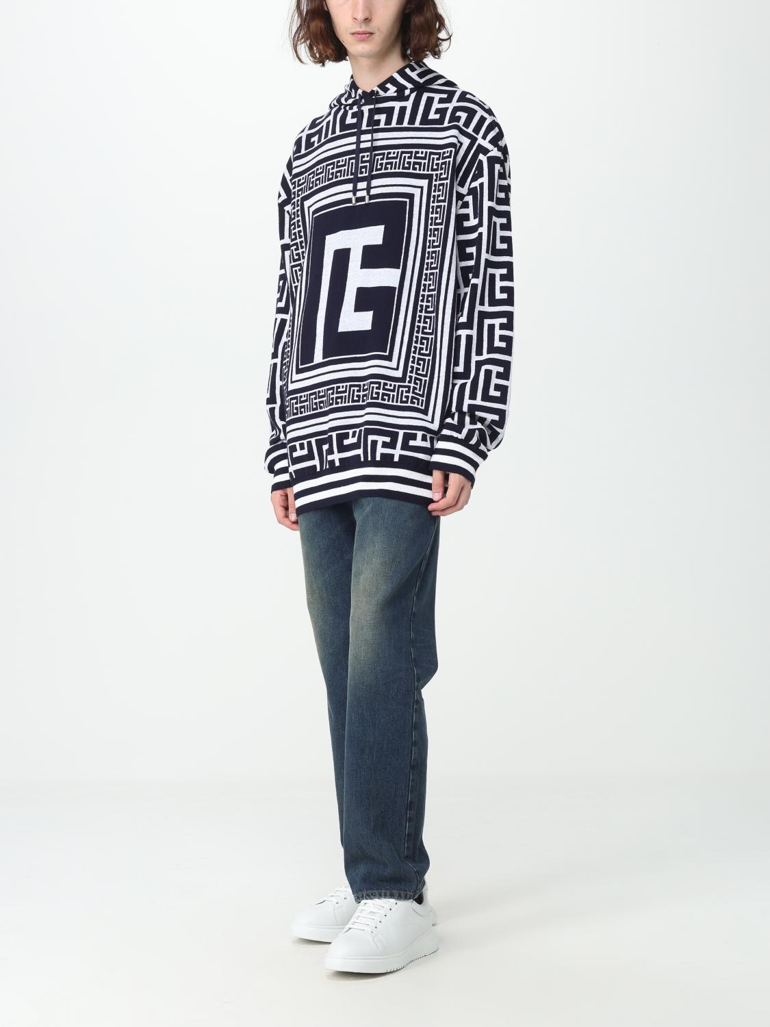 BALMAIN SUDADERA: Sudadera hombre Balmain, Azul Oscuro - Img 2