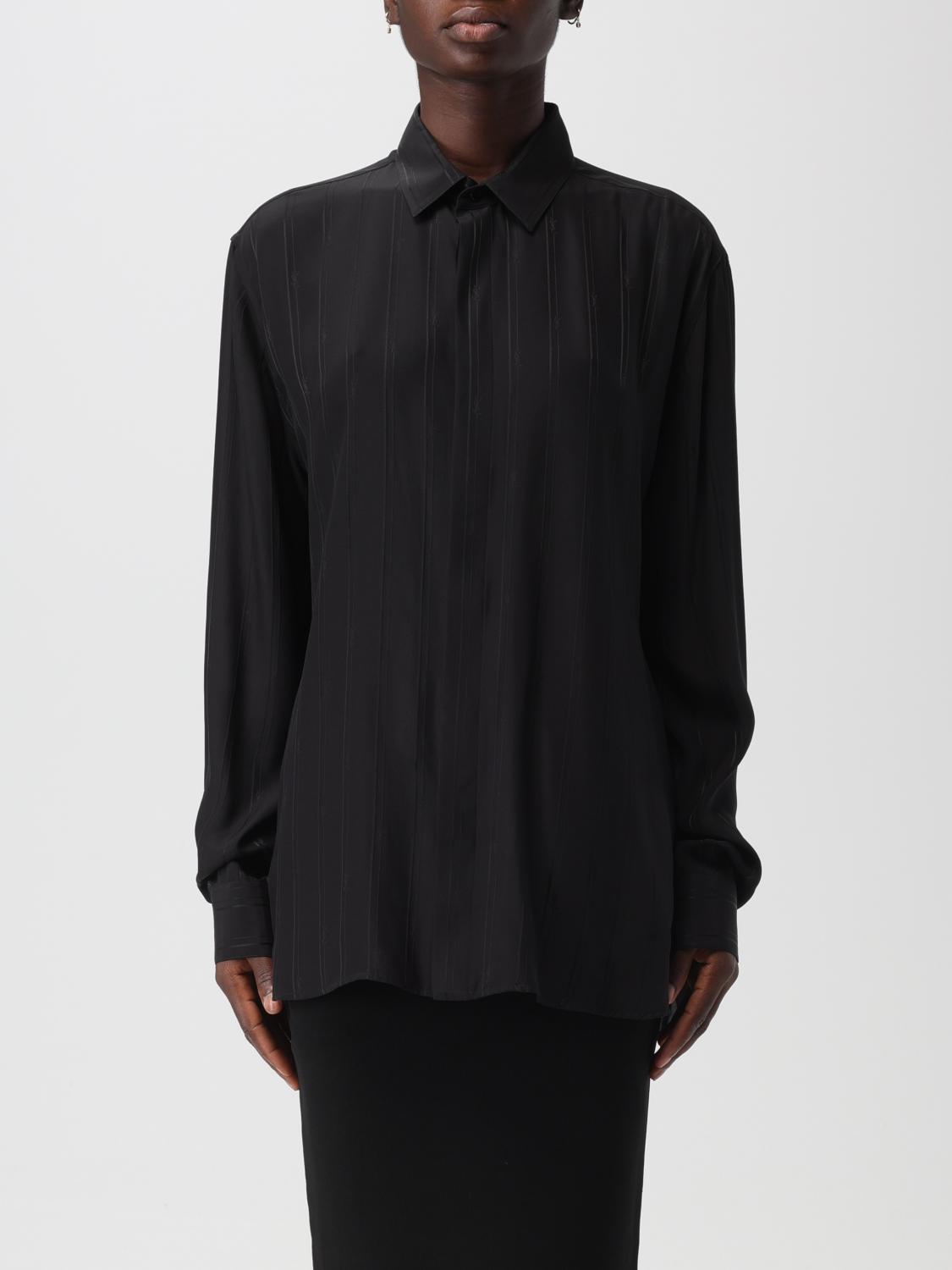 Saint Laurent シアーシャツ ブラック Saint Laurent pinstripe shirt in organic silk - Black