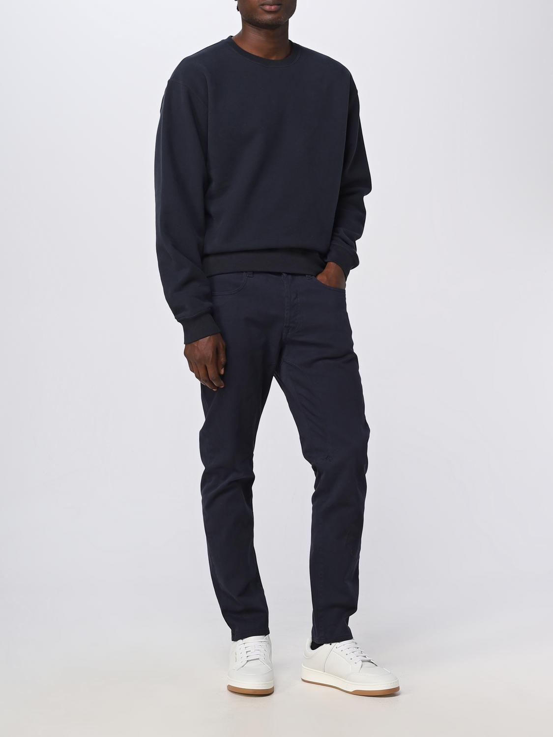 SAINT LAURENT SWEATSHIRT: Saint Laurent sweatshirt in organic cotton with embroidered logo, Blue - Img 2