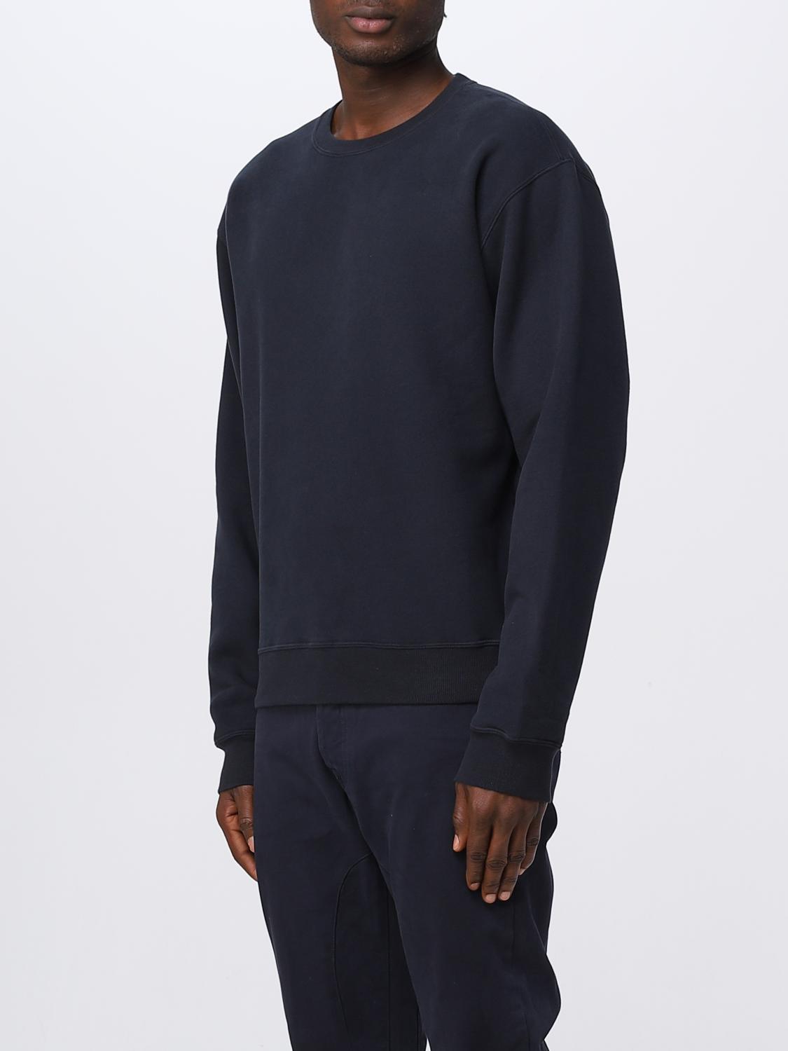 SAINT LAURENT SWEATSHIRT: Saint Laurent sweatshirt in organic cotton with embroidered logo, Blue - Img 4