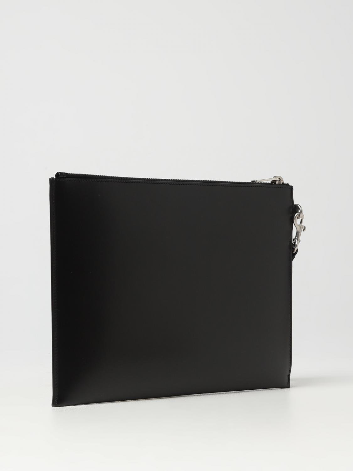 SAINT LAURENT PORTADOCUMENTI: Clutch Cassandre Saint Laurent in pelle, Nero - Img 3