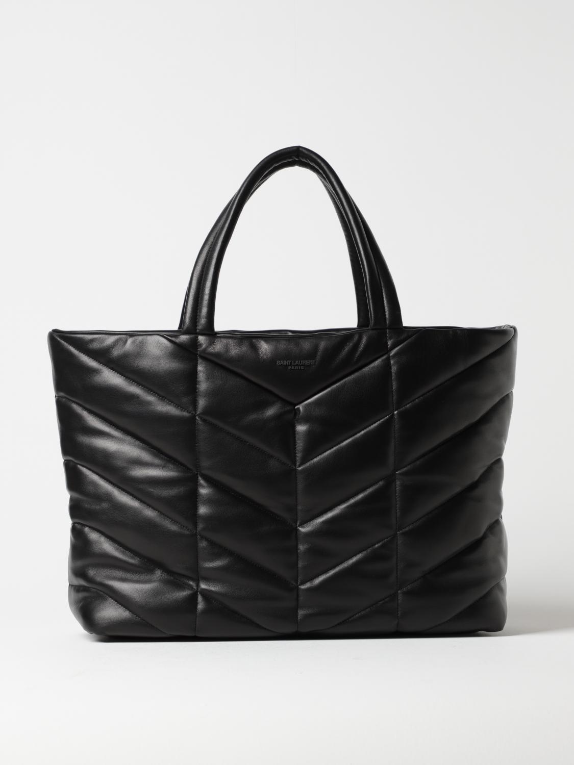 SAINT LAURENT BORSA TOTE: Borsa Puffer Saint Laurent in nappa trapuntata, Nero - Img 1