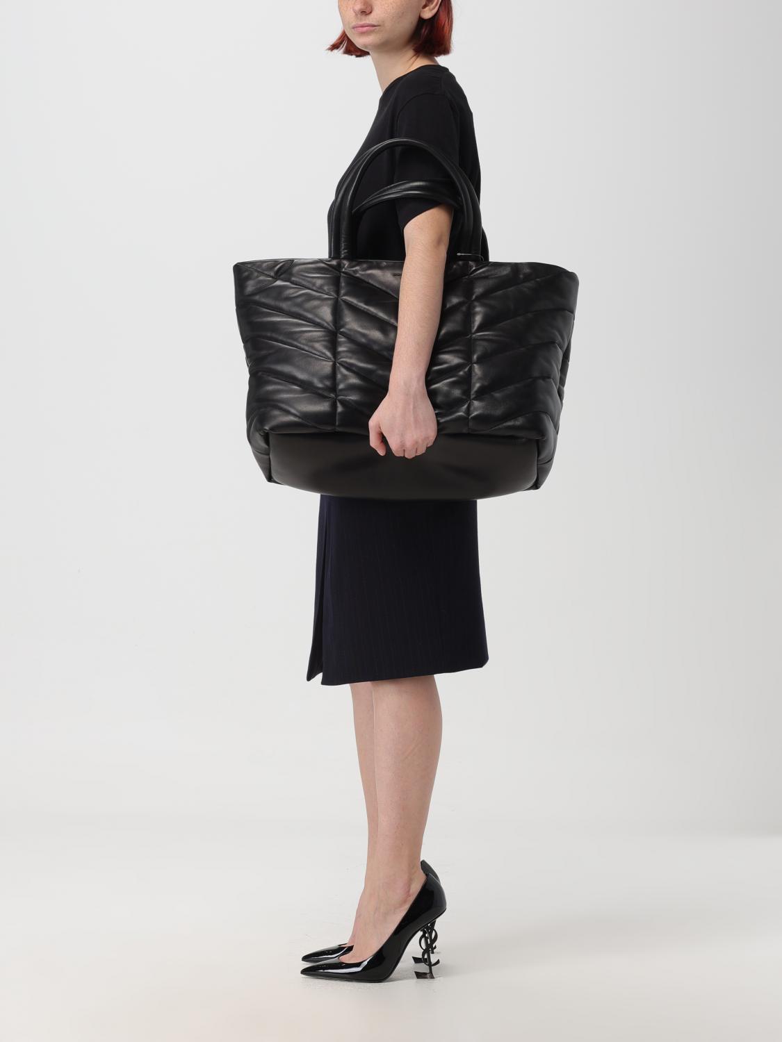SAINT LAURENT BORSA TOTE: Borsa Puffer Saint Laurent in nappa trapuntata, Nero - Img 2
