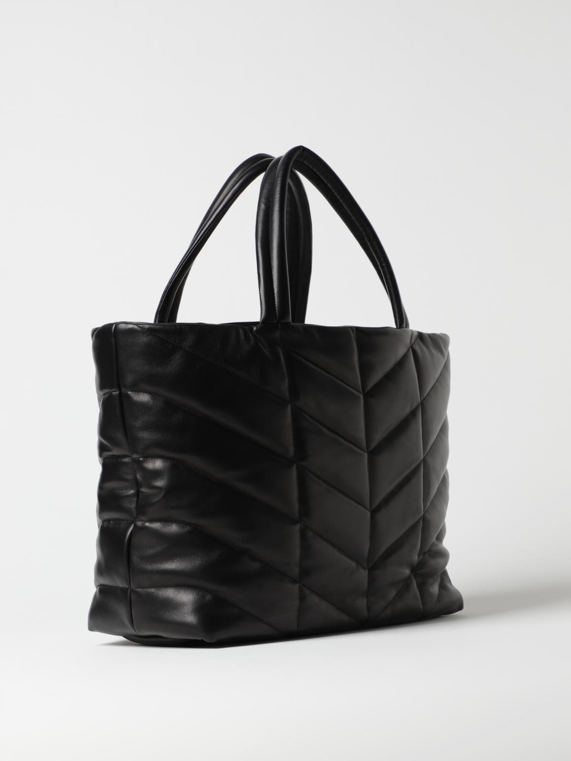 SAINT LAURENT BORSA TOTE: Borsa Puffer Saint Laurent in nappa trapuntata, Nero - Img 3