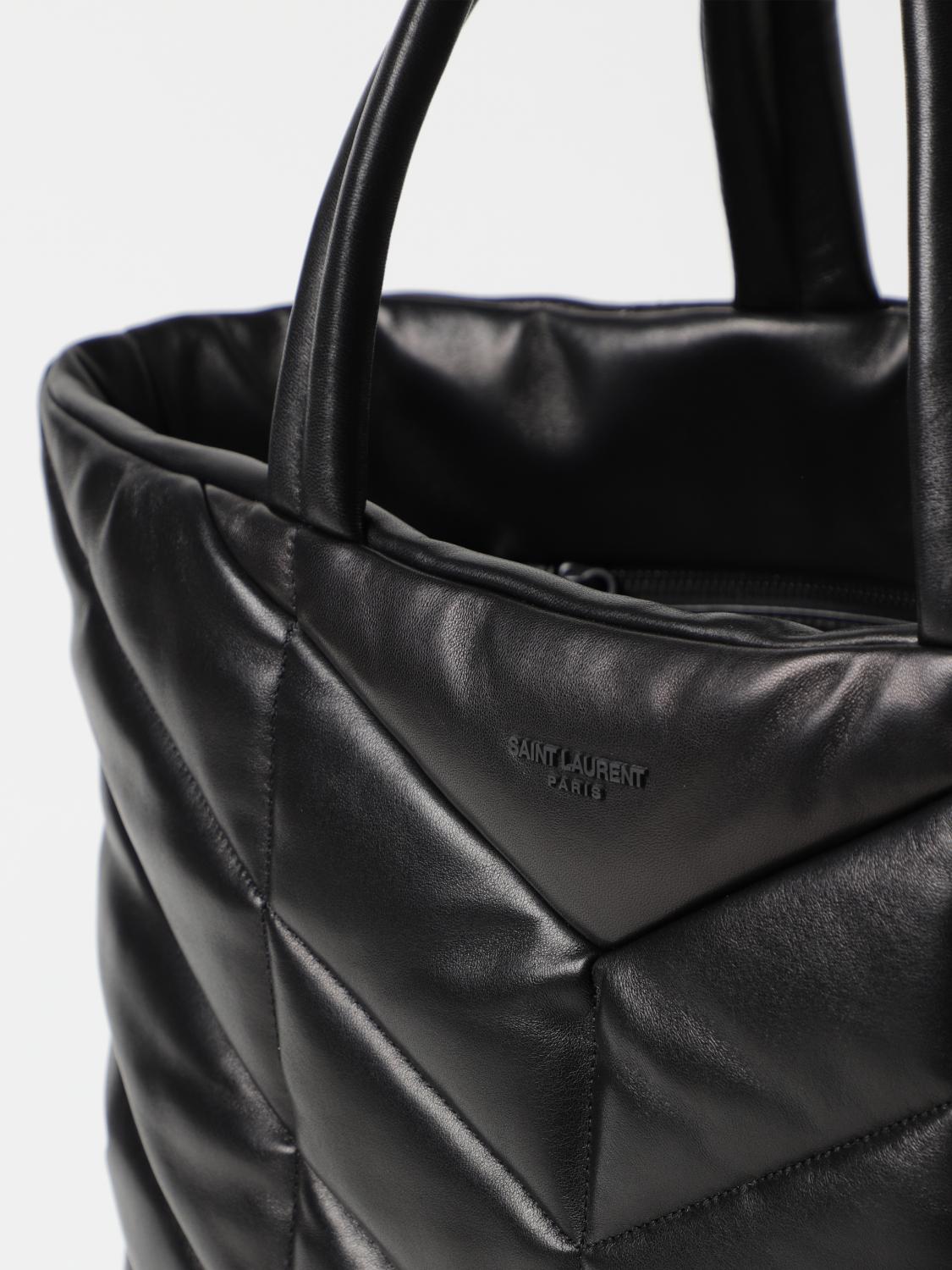 SAINT LAURENT BORSA TOTE: Borsa Puffer Saint Laurent in nappa trapuntata, Nero - Img 4