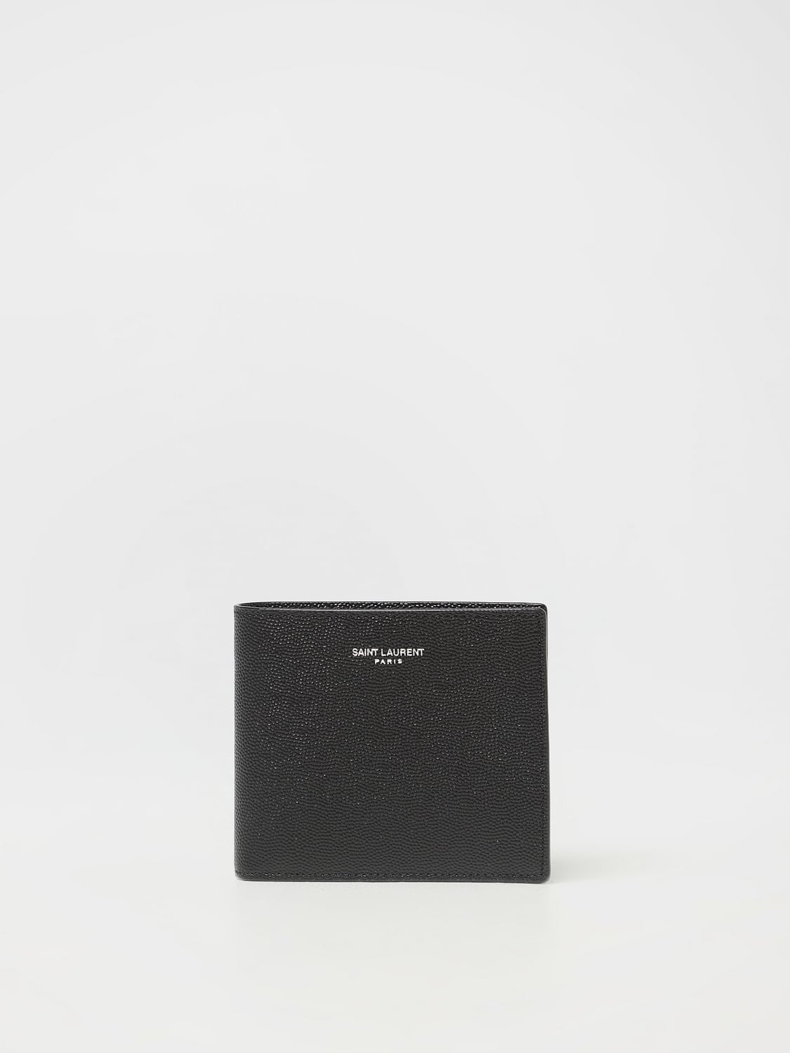 SAINT LAURENT WALLET: Saint Laurent Paris East/West wallet in grain de poudre embossed leather, Black - Img 1