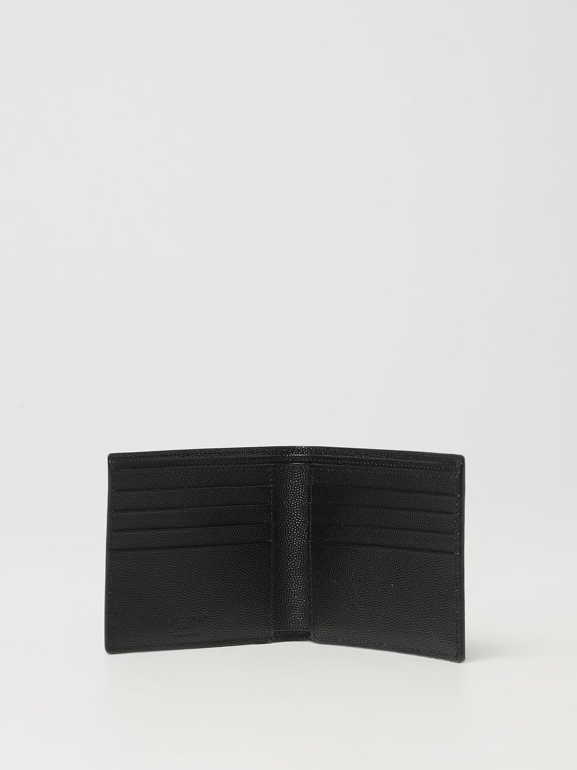 SAINT LAURENT WALLET: Saint Laurent Paris East/West wallet in grain de poudre embossed leather, Black - Img 2