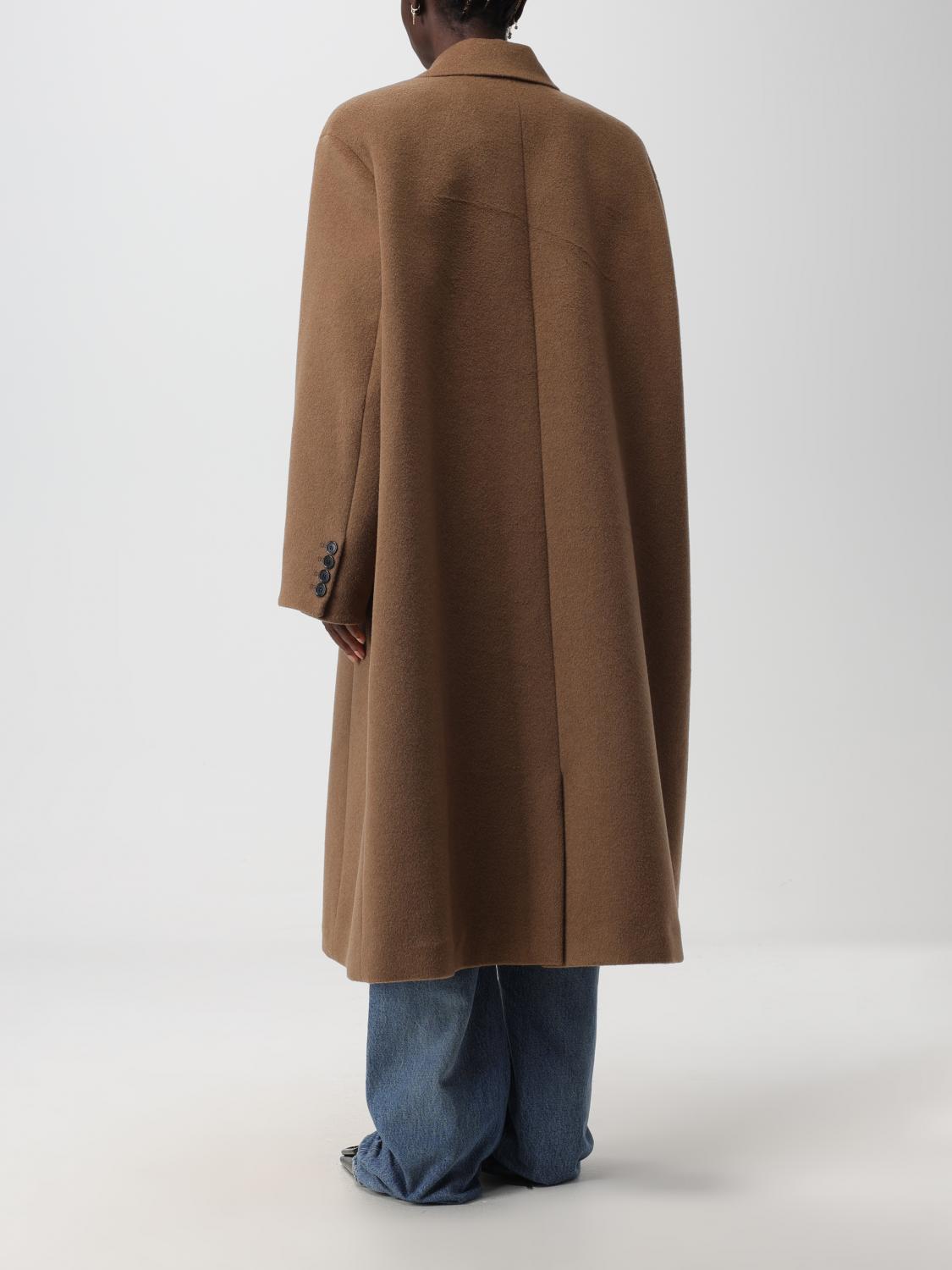 Saint Laurent coat in wool - Camel | 756972Y5H63 | GIGLIO.COM