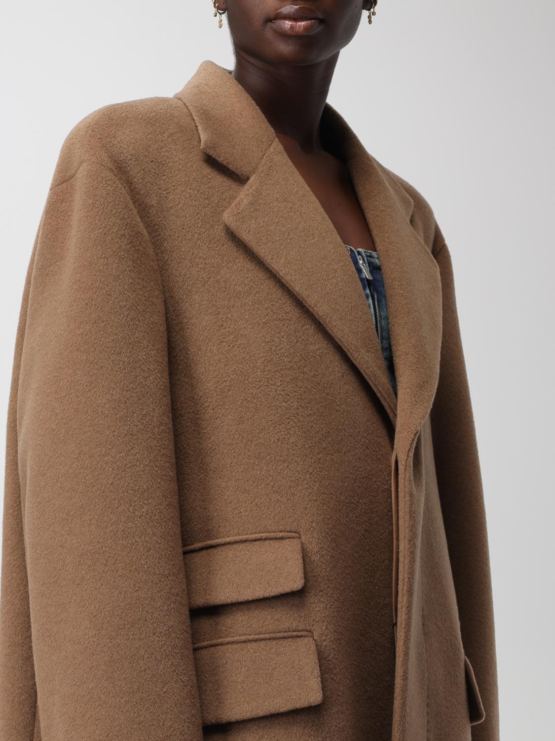 Saint Laurent coat in wool - Camel | 756972Y5H63 | GIGLIO.COM