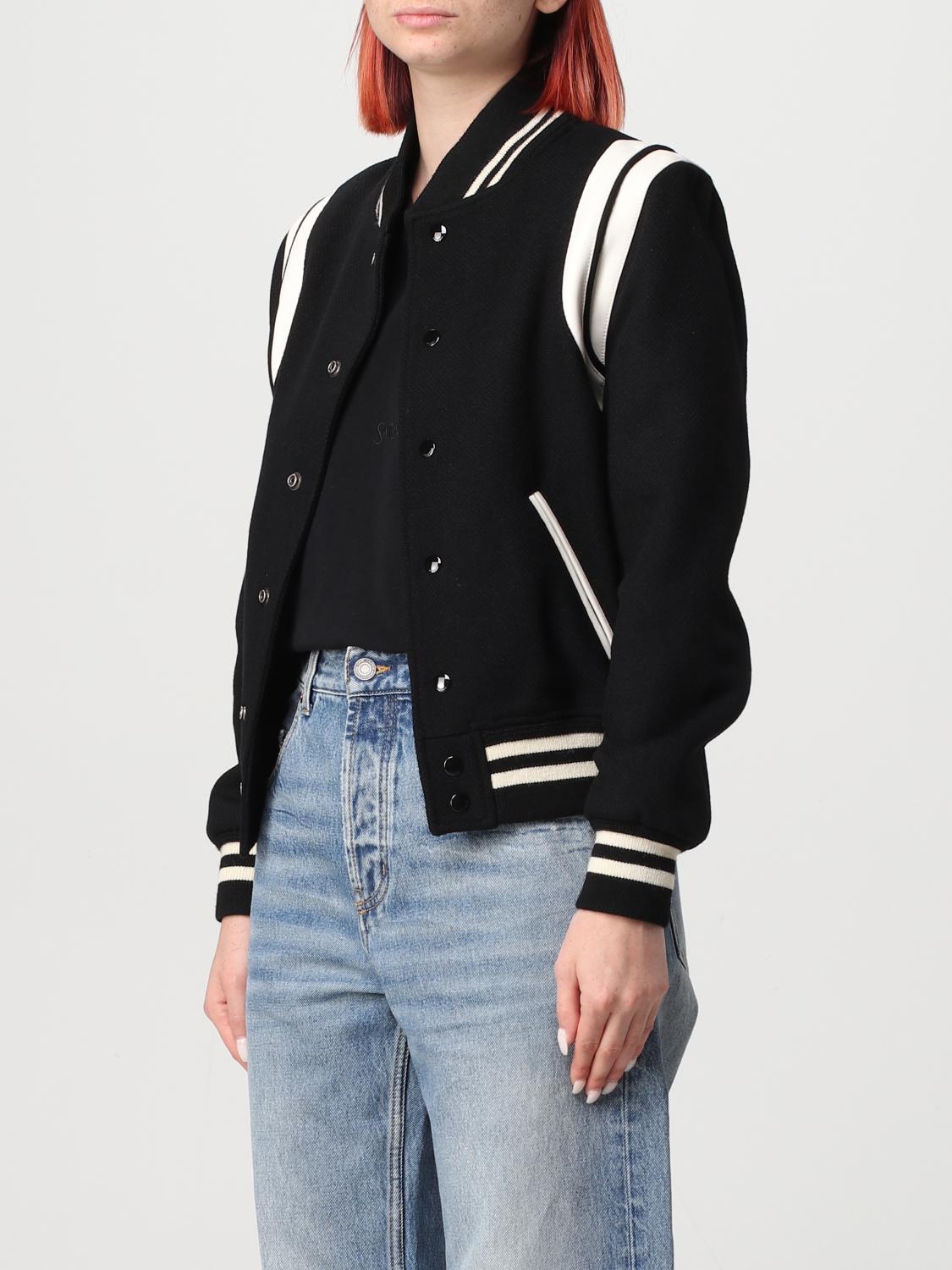 SAINT LAURENT: Teddy jacket in recycled wool and leather - Black