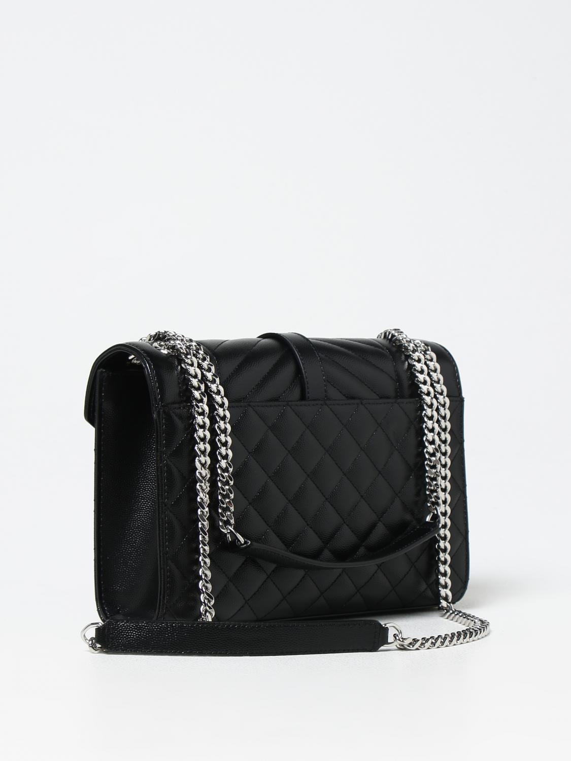 SAINT LAURENT BORSA A SPALLA: Borsa Envelope Saint Laurent in pelle matelassé, Nero - Img 2