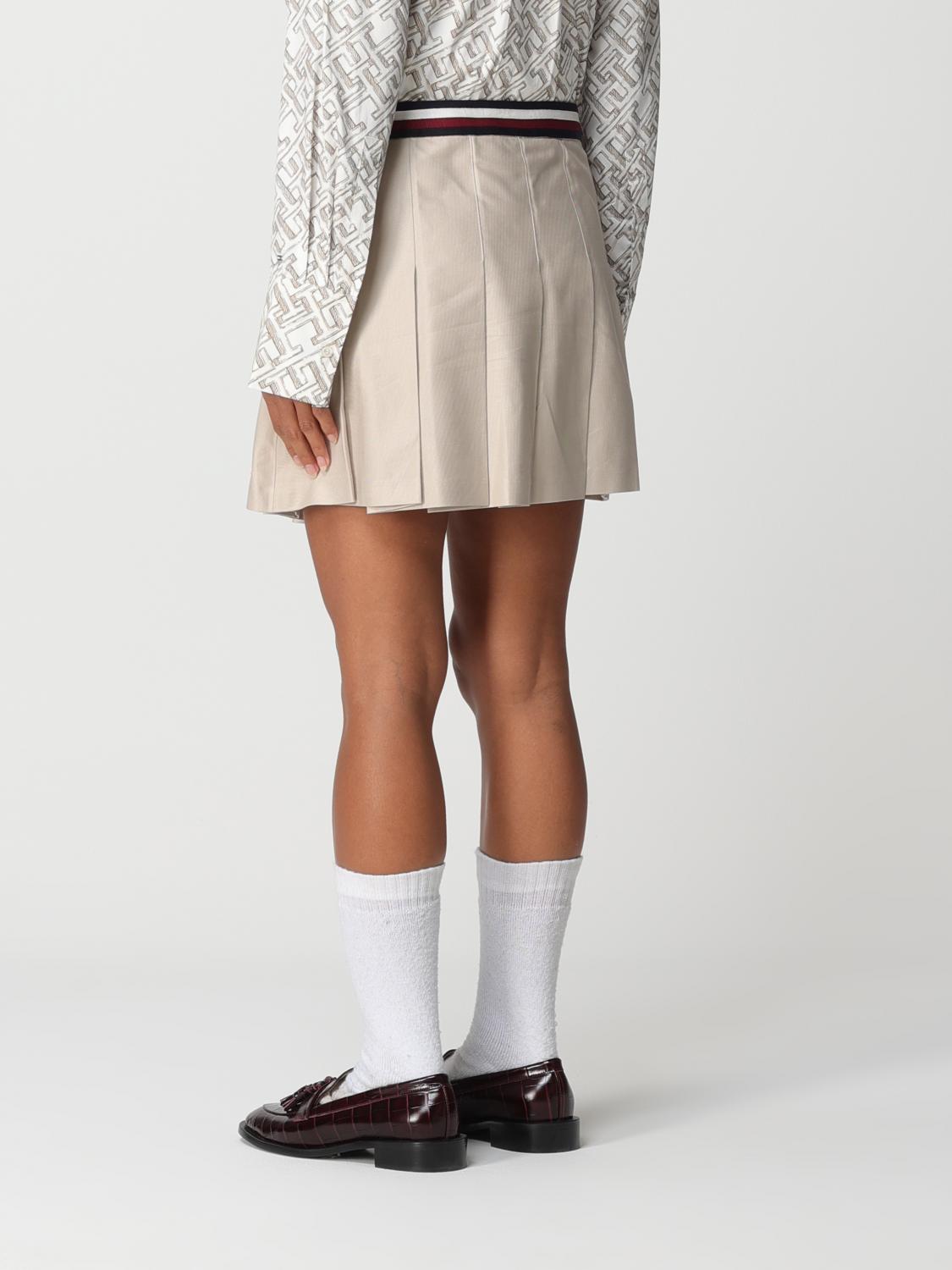TOMMY HILFIGER: skirt in lyocell and cotton - Beige | Tommy Hilfiger ...