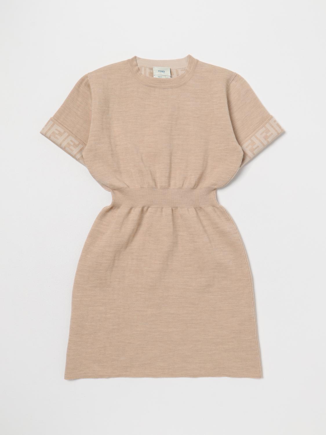 FENDI DRESS: Fendi kids jersey dress, Brown - Img 1