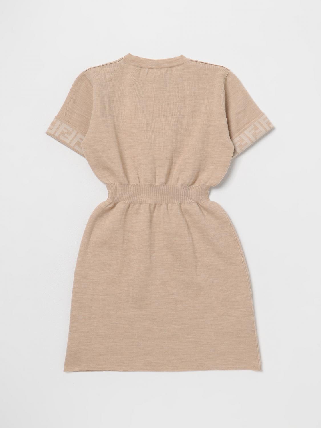 FENDI DRESS: Fendi kids jersey dress, Brown - Img 2