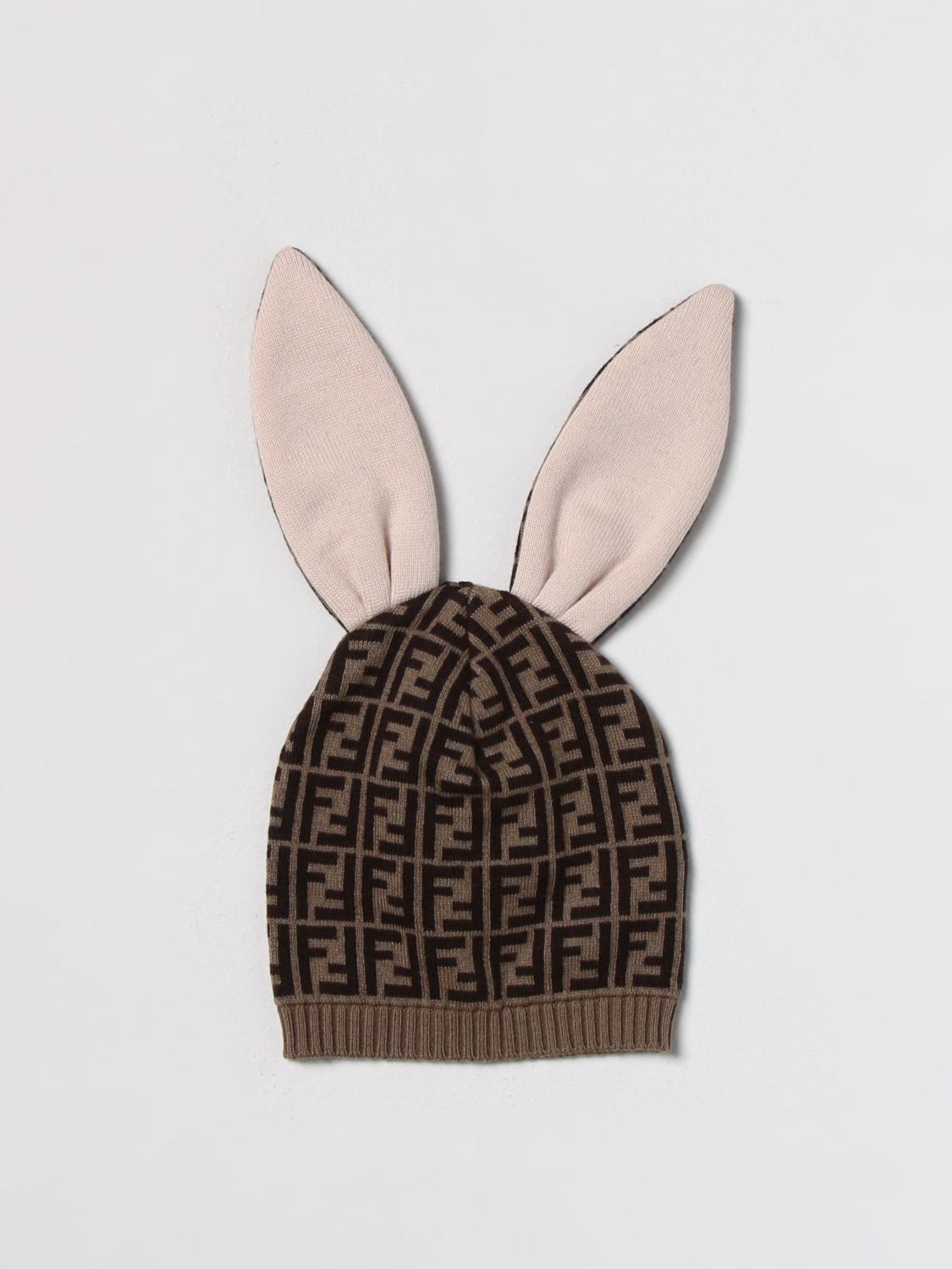 FENDI HAT: Fendi kids hat in cotton, Brown - Img 1