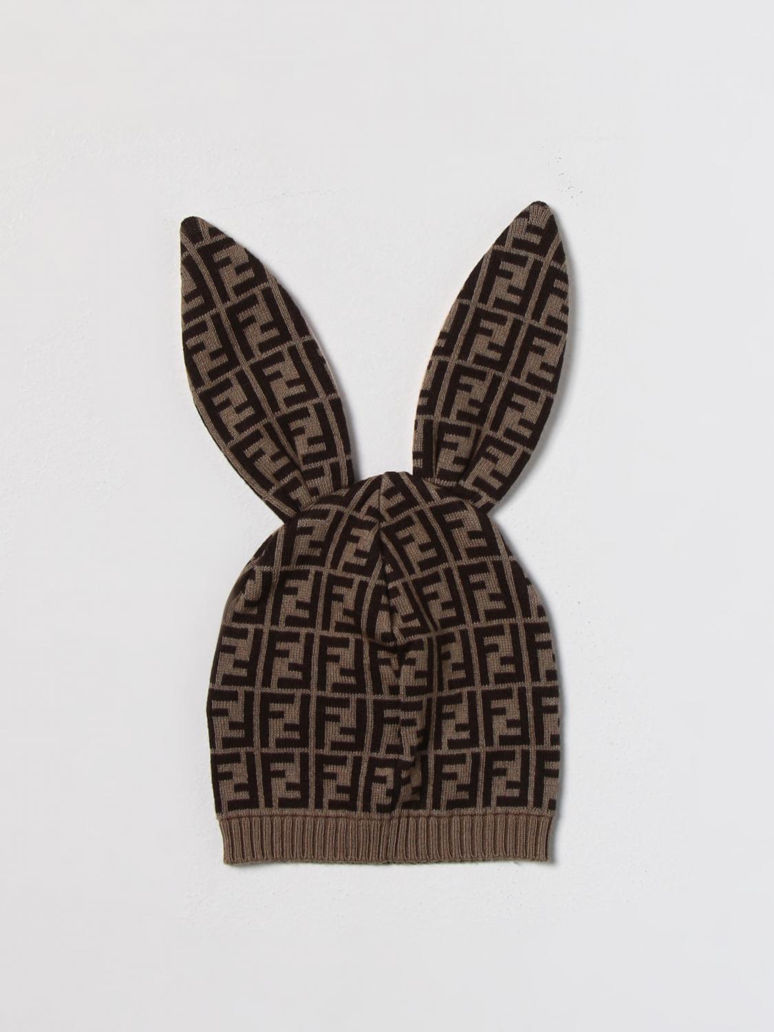 FENDI HAT: Fendi kids hat in cotton, Brown - Img 2