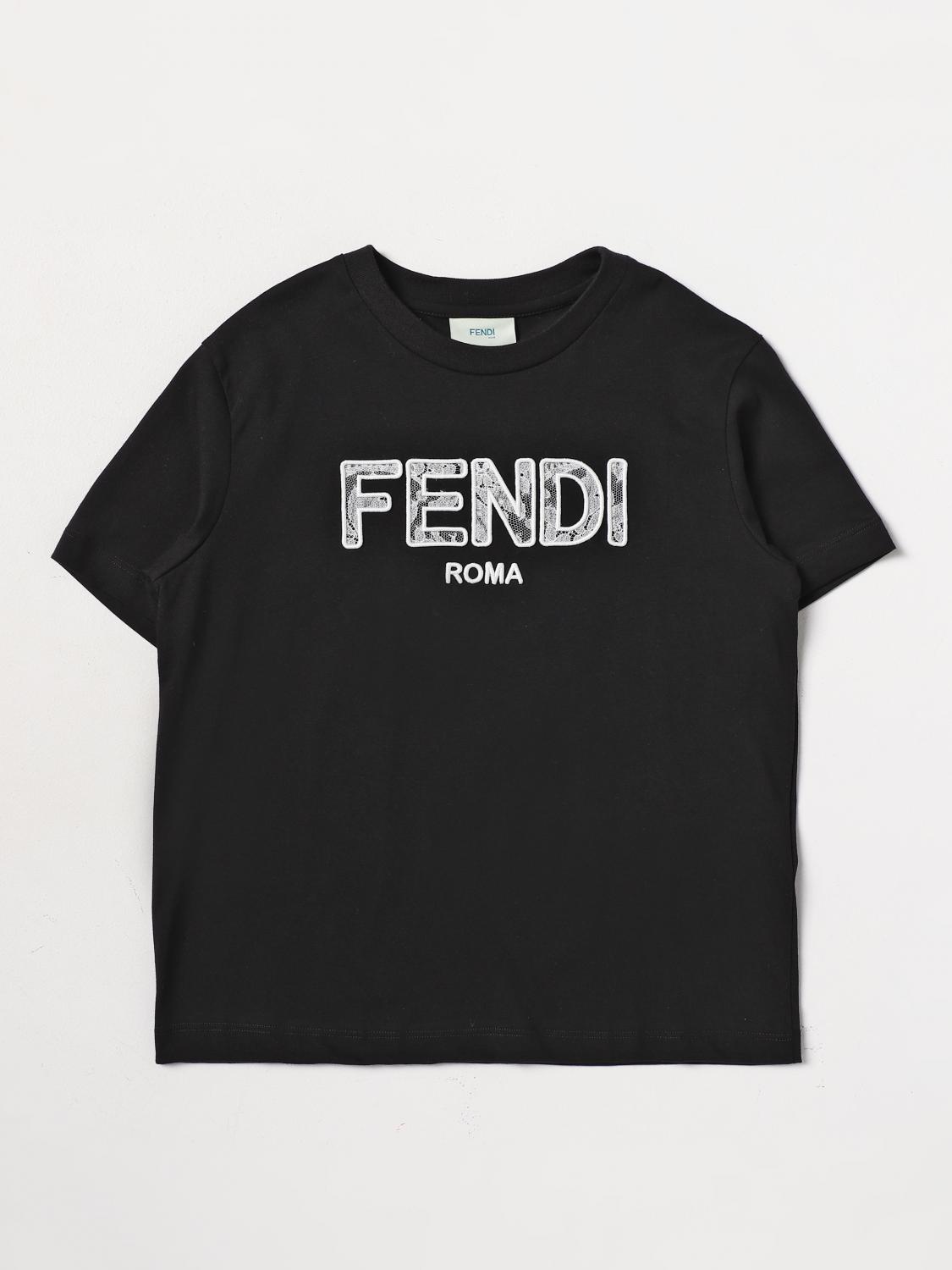 FENDI T-SHIRT: Fendi kids t-shirt in cotton, Black - Img 1