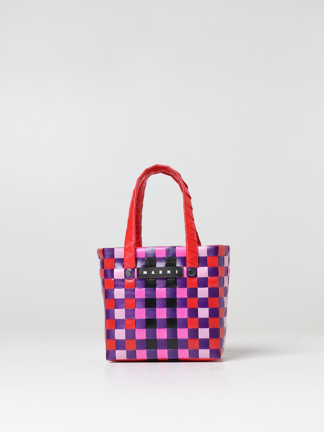 MARNI CLUTCH: Marni bag in woven polypropylene, Red - Img 1