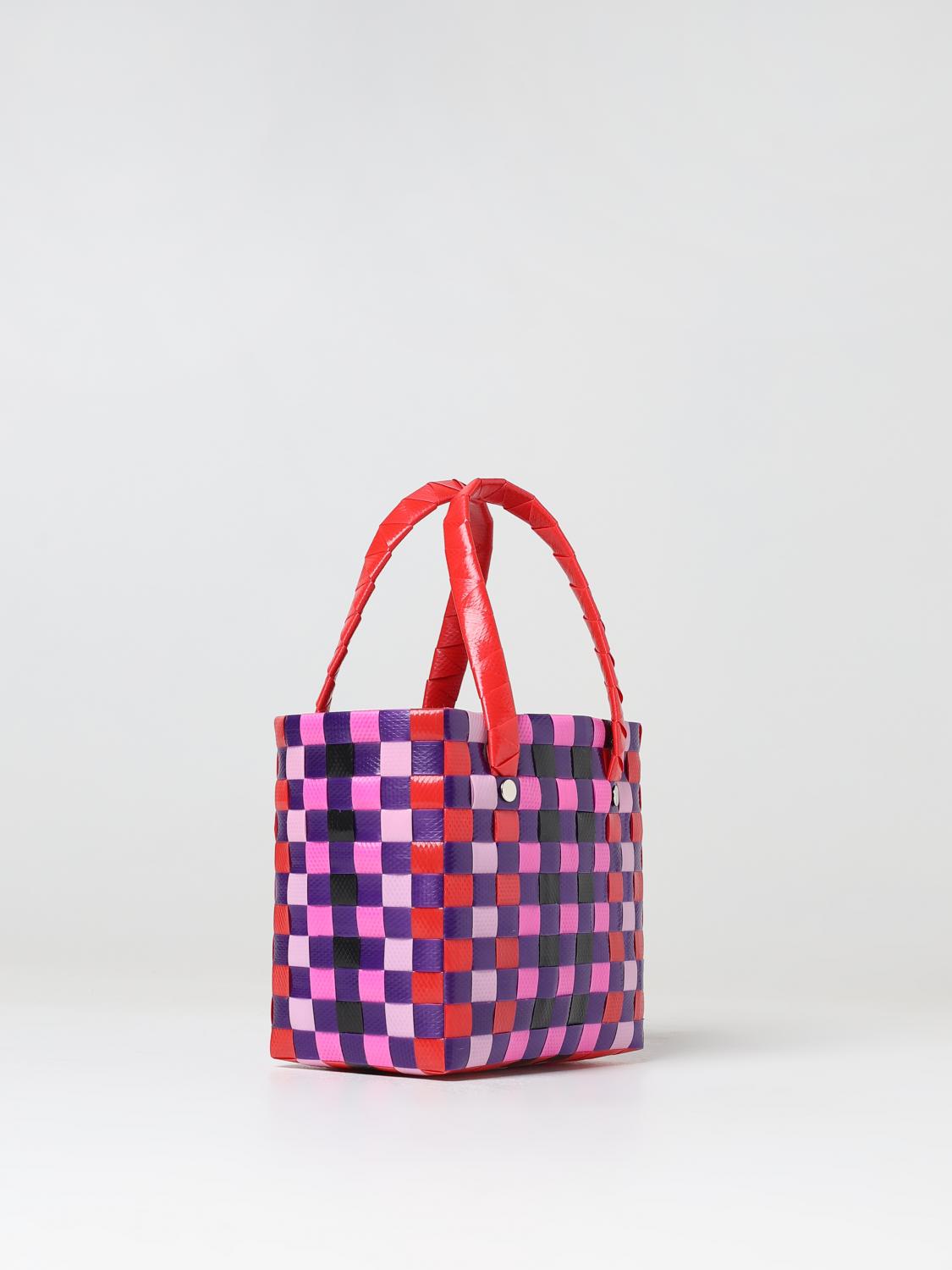 MARNI CLUTCH: Marni bag in woven polypropylene, Red - Img 2