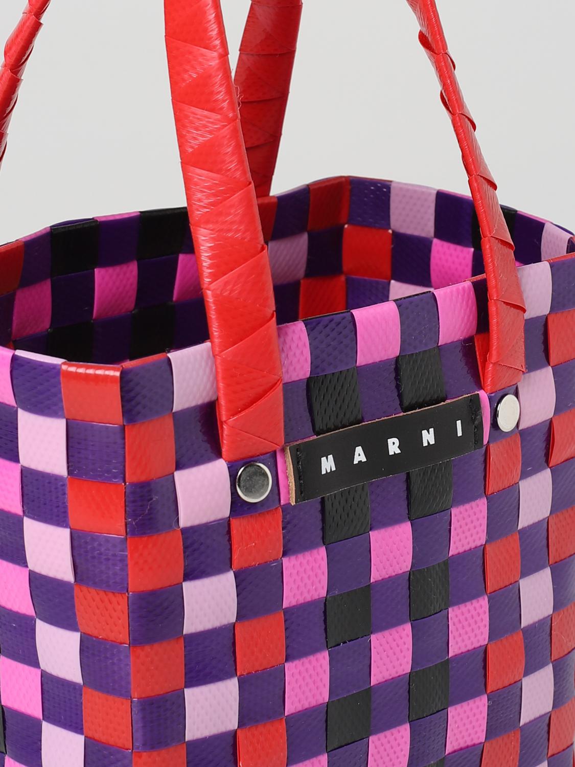 MARNI CLUTCH: Marni bag in woven polypropylene, Red - Img 3