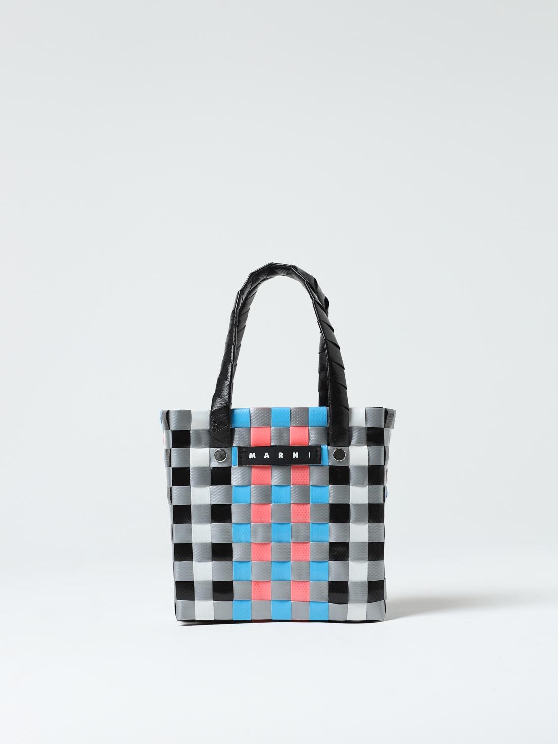 MARNI CLUTCH: Marni bag in woven polypropylene, Grey - Img 1