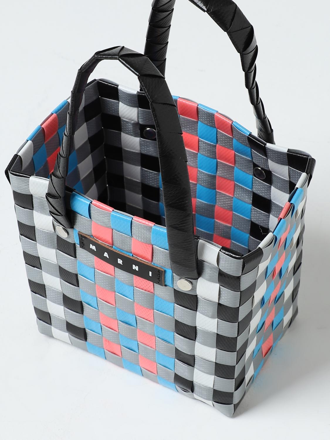 MARNI CLUTCH: Marni bag in woven polypropylene, Grey - Img 4