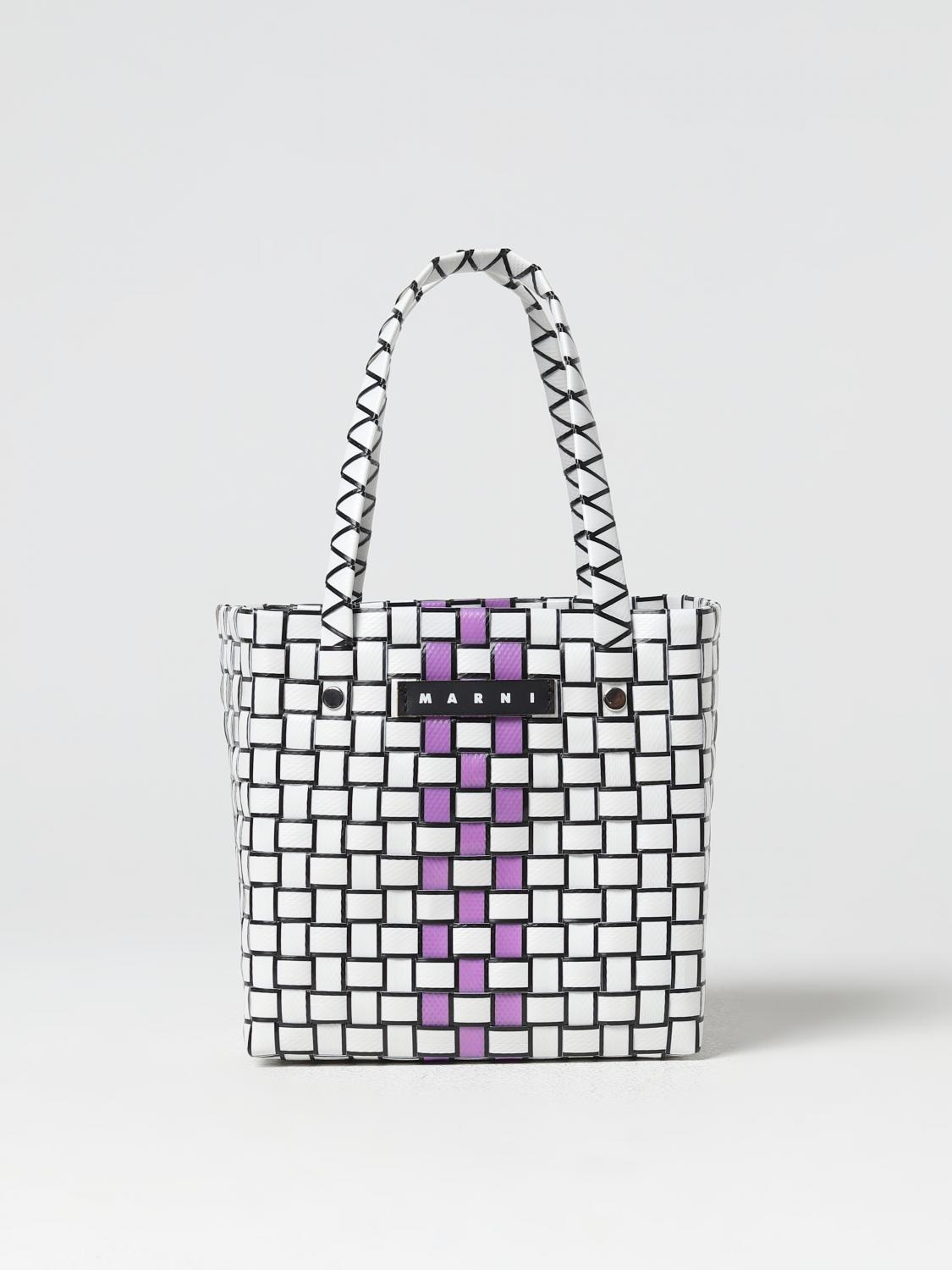 MARNI BAG: Marni bag in woven polypropylene, White - Img 1